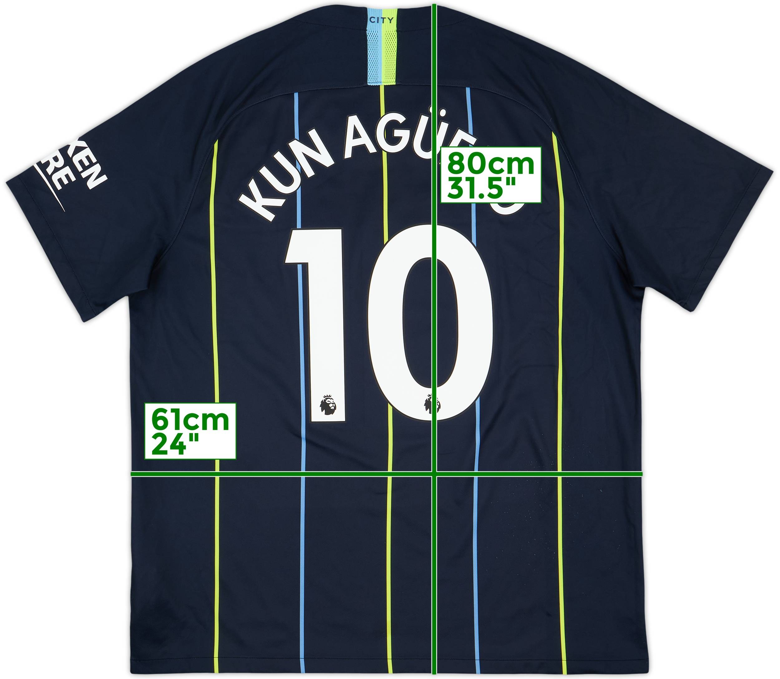 2018-19 Manchester City Away Shirt Kun Aguero #10 - 8/10 - (XL)