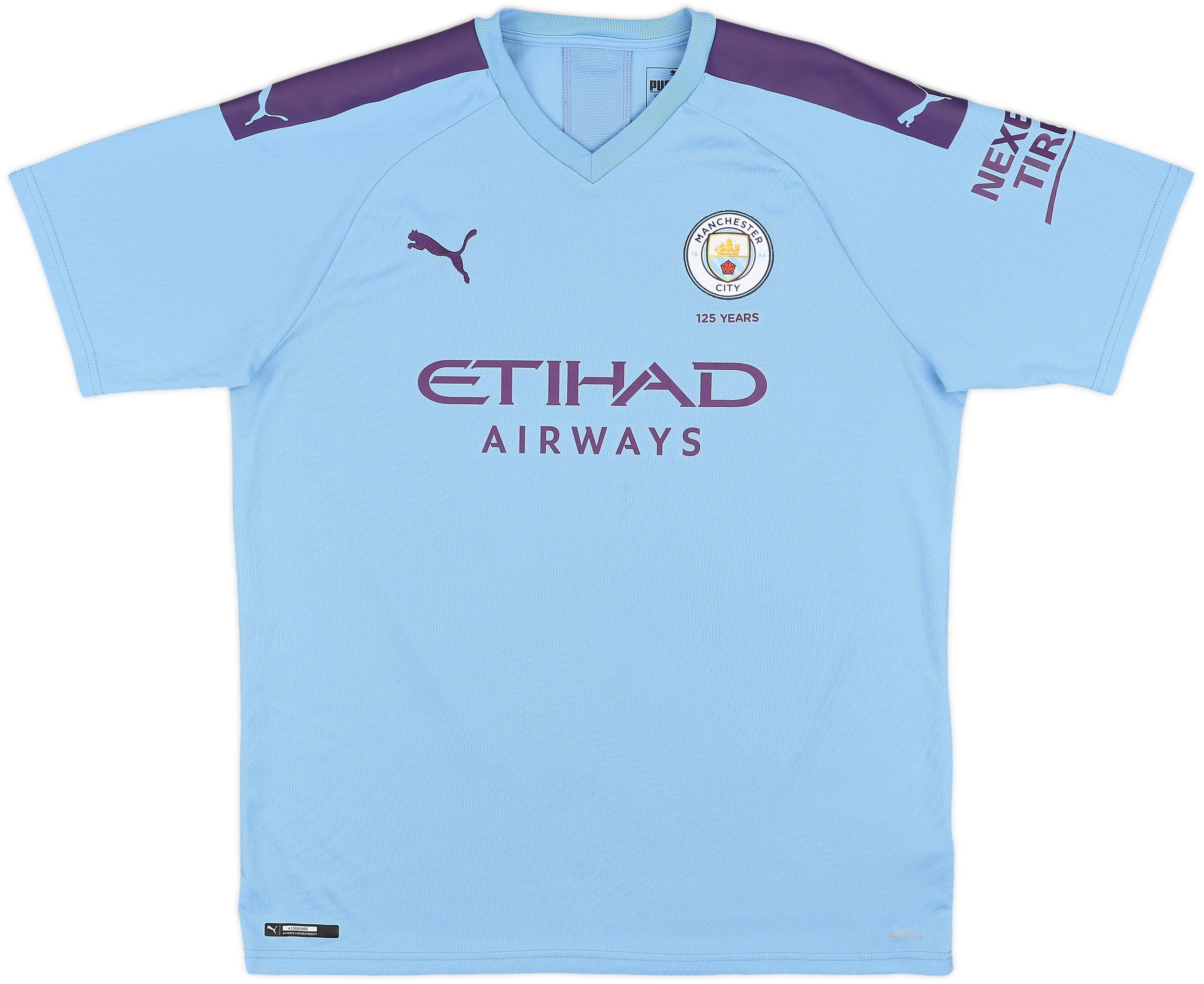 19-20 Manchester City デブライネ #17 2019-20 Manchester City Home Shirt De Bruyne #17 - 7/10 - (XL)