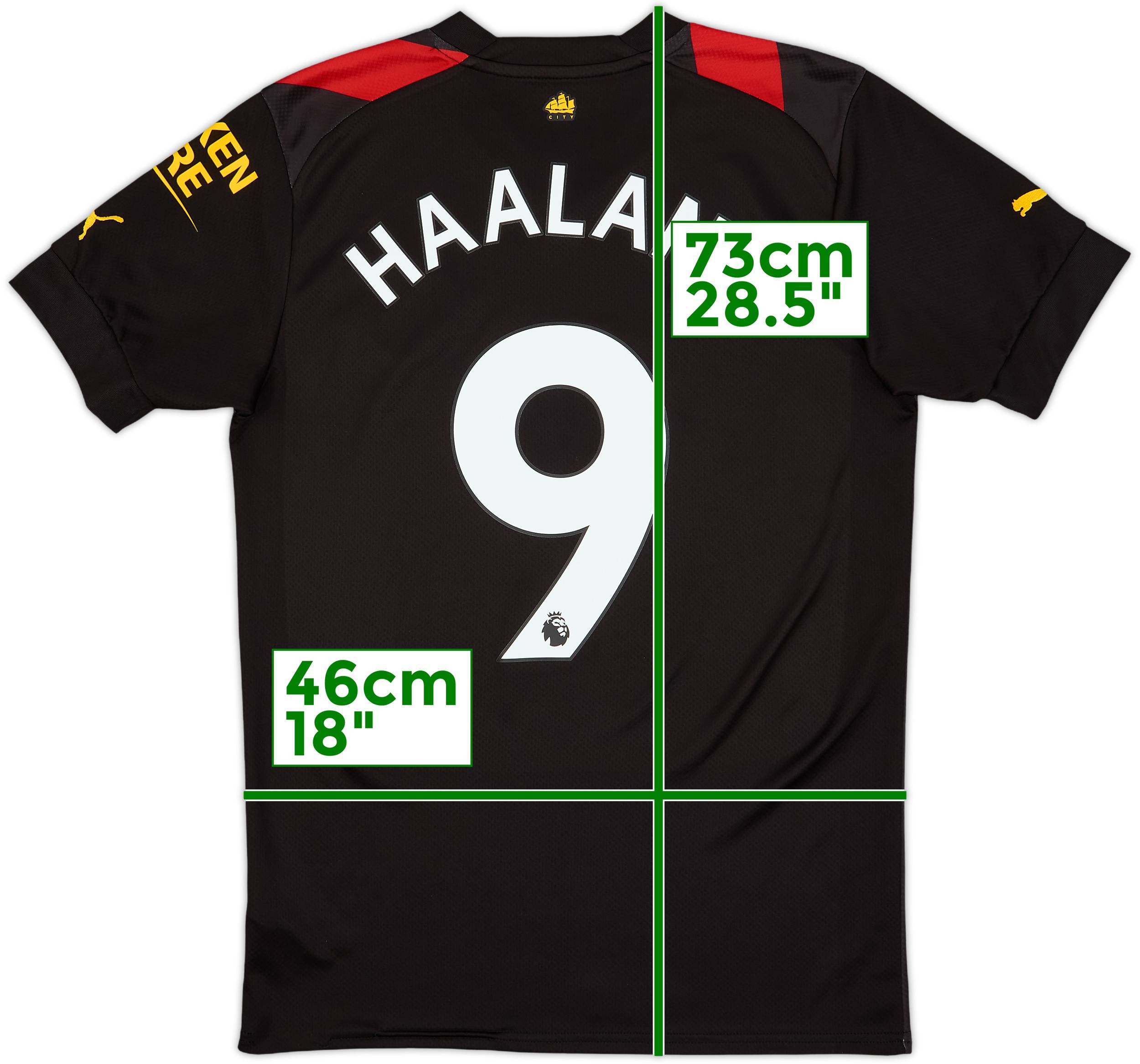 2022-23 Manchester City Away Shirt Haaland #9 - 10/10 - (S)