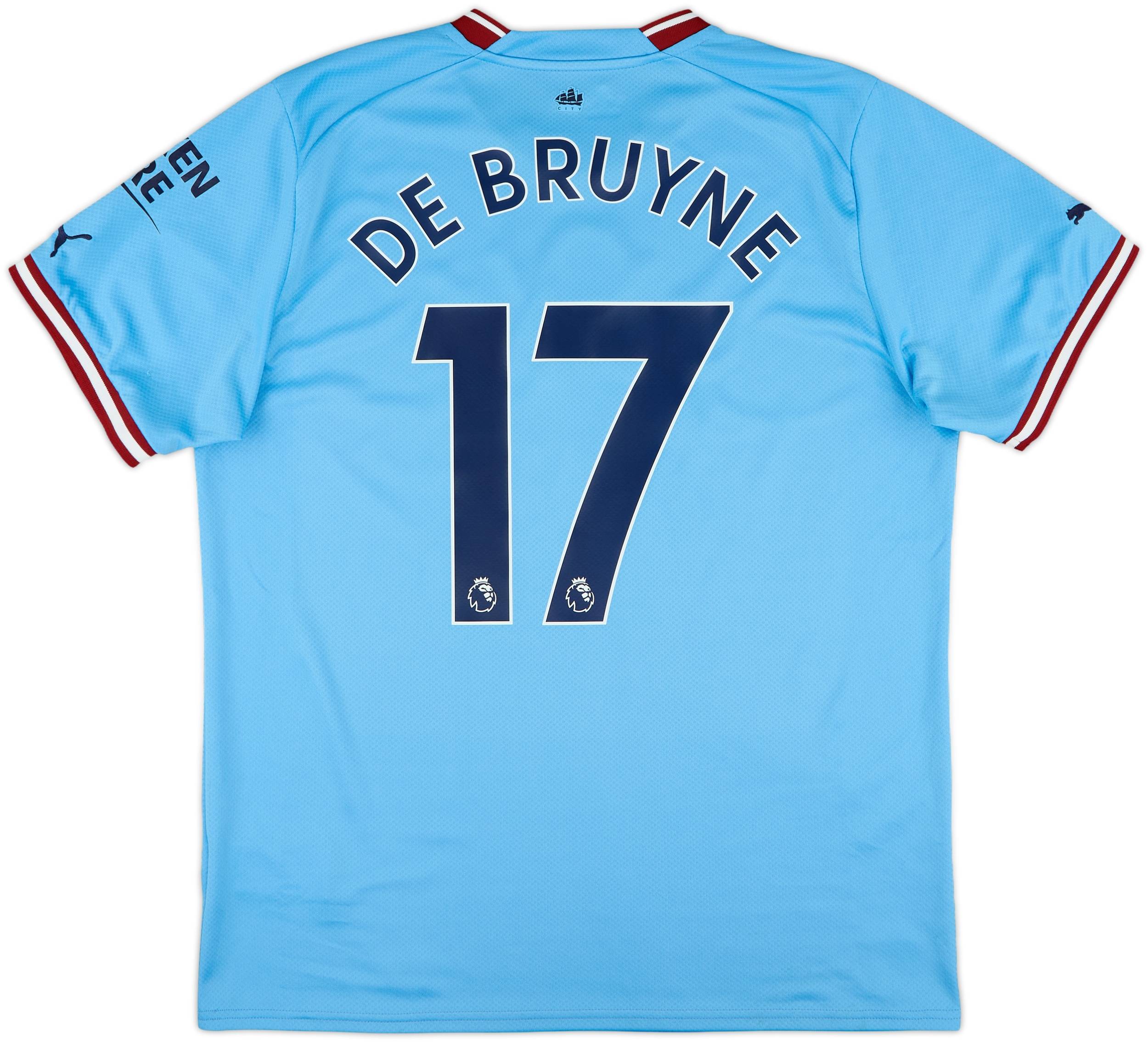 マンチェスター・シティ DE BRUYNE 17 シャツ 2022-23 Manchester City Home Shirt De Bruyne #17 - 8/10 - (L)