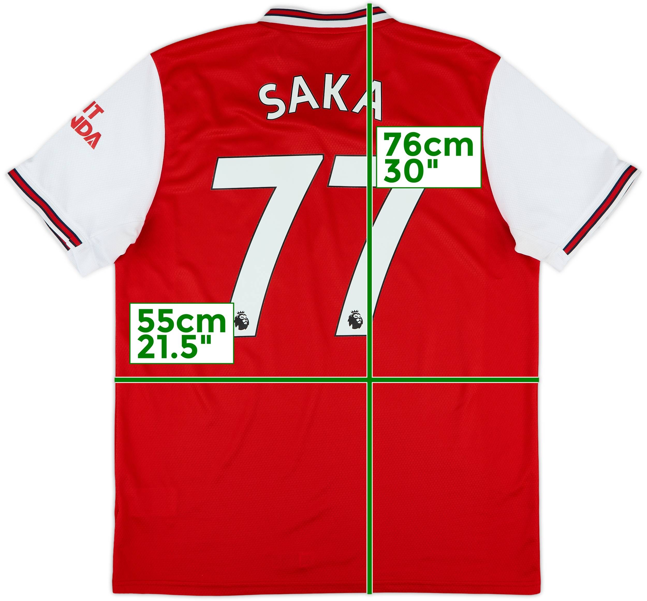 2019-20 Arsenal Home Shirt Saka #77 - 8/10 - (L)