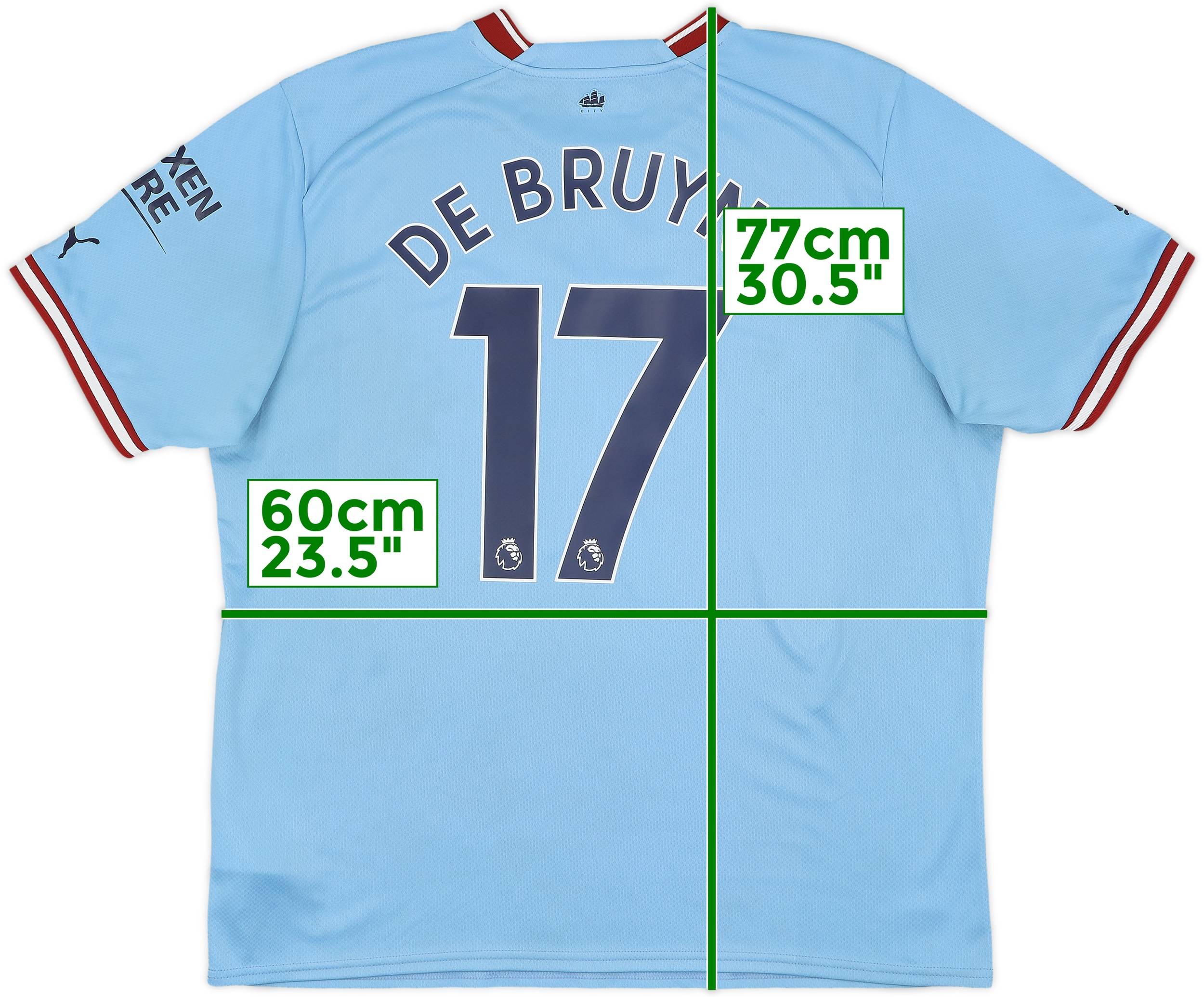 2022-23 Manchester City Home Shirt De Bruyne #17 - 8/10 - (XL)