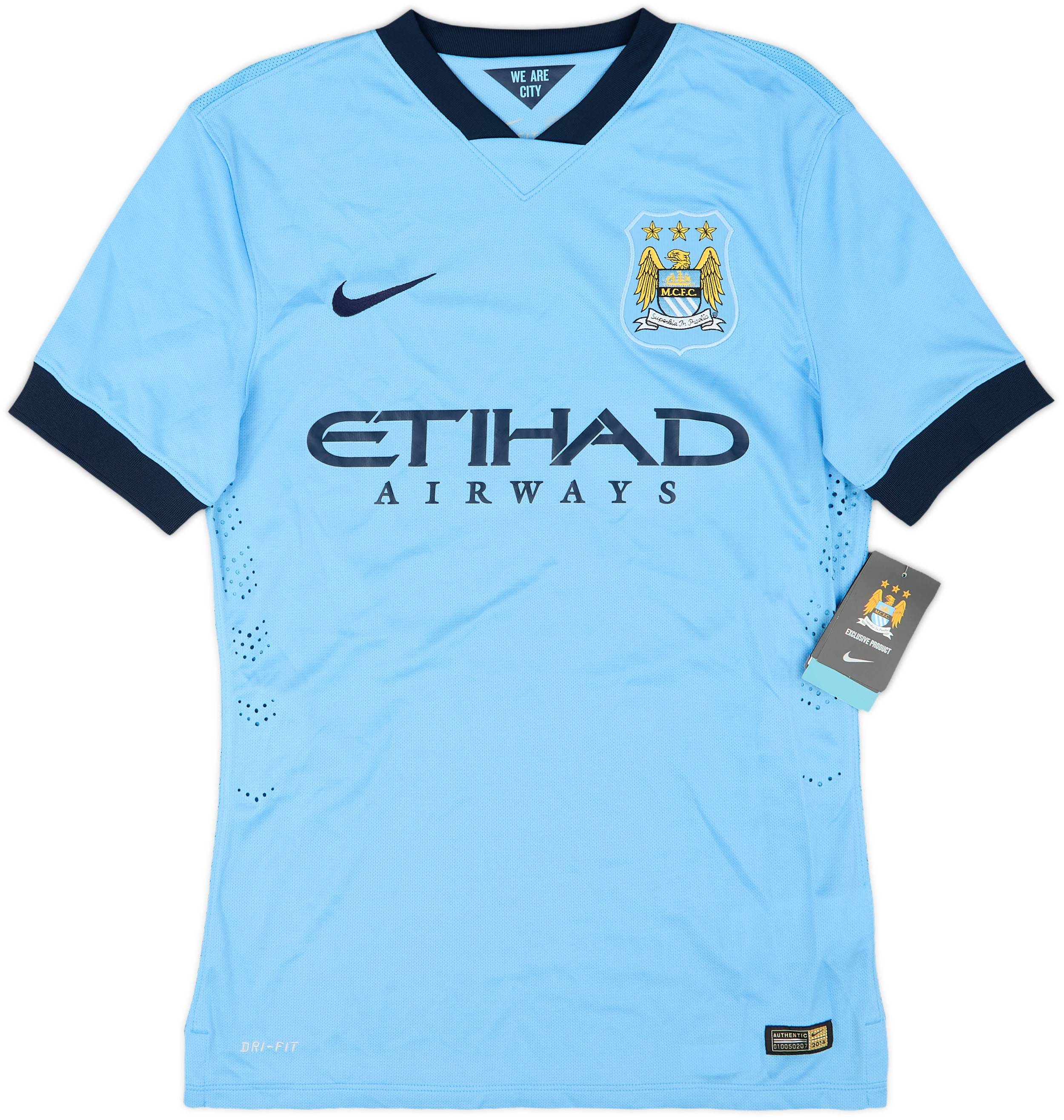 2014-15 Manchester City Authentic Home Shirt Kun Aguero #16 (M)