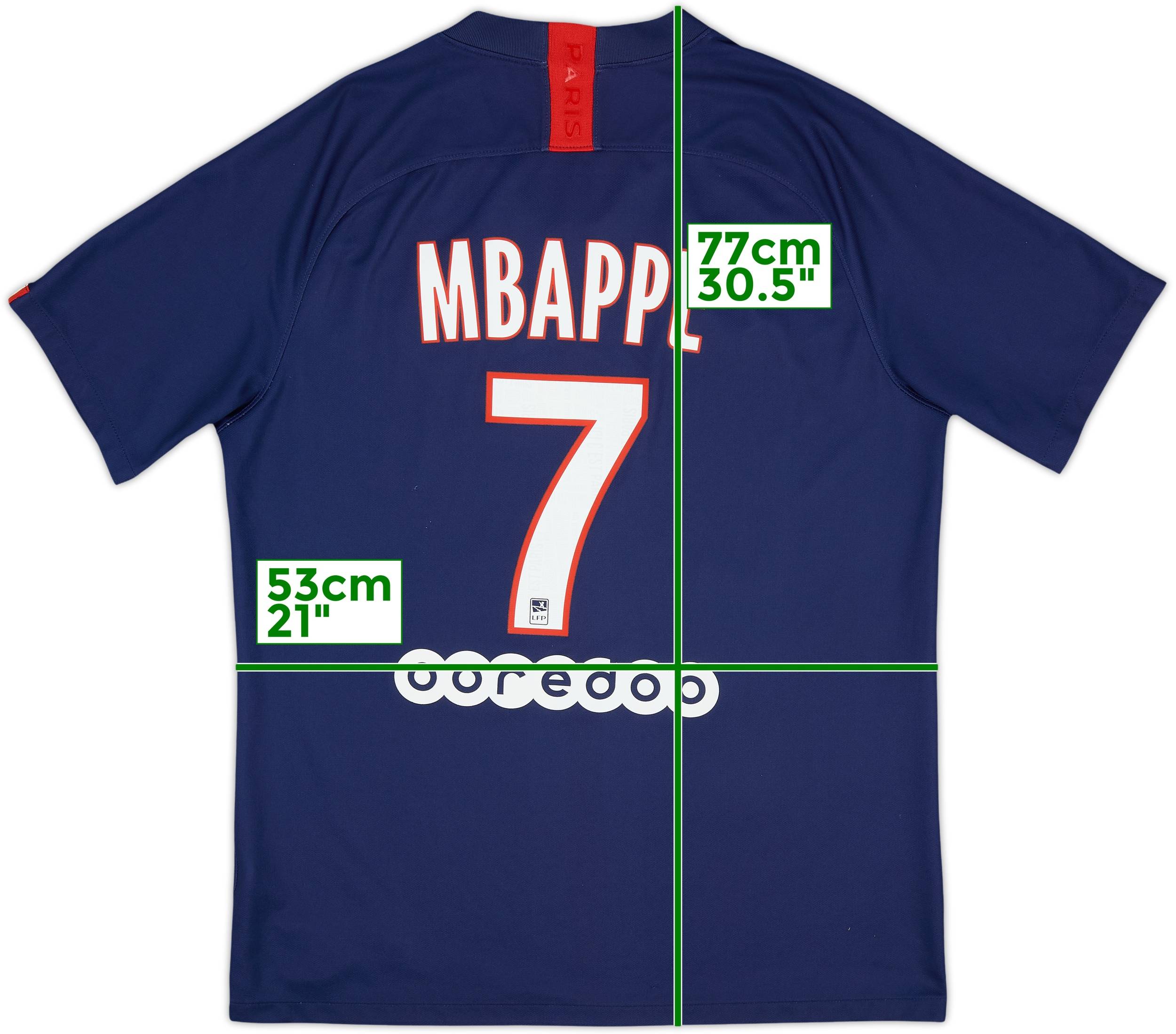パリ・サンジェルマン MBAPPÉ 7 シャツ 2021-22 Paris Saint-Germain Home Shirt Mbappe #7 - 8/10 - (S)