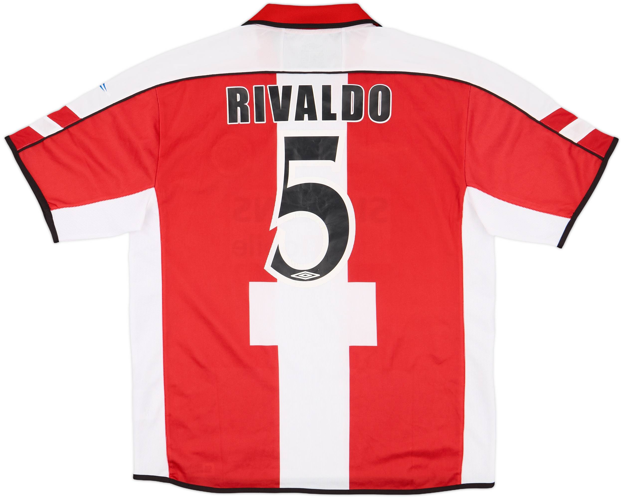 2003-04 Olympiakos Home Shirt Rivaldo #5 - 8/10 - (L)
