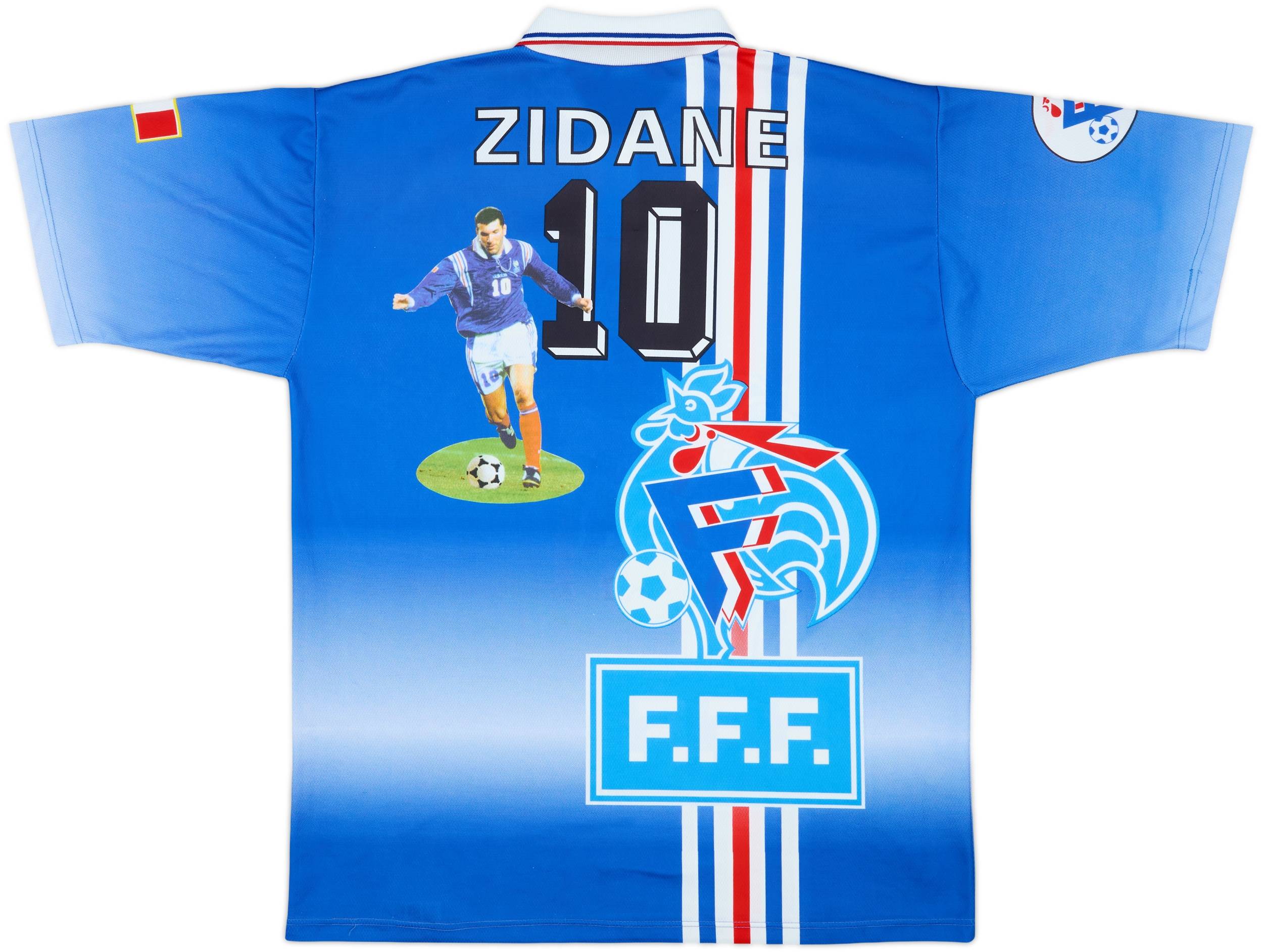 ウェア #10 ZIDANE France 1996 Soccer Uniform NWT ZIDANE 10 L FRANCE NATIONAL TEAM 1996 Maillot Home Football
