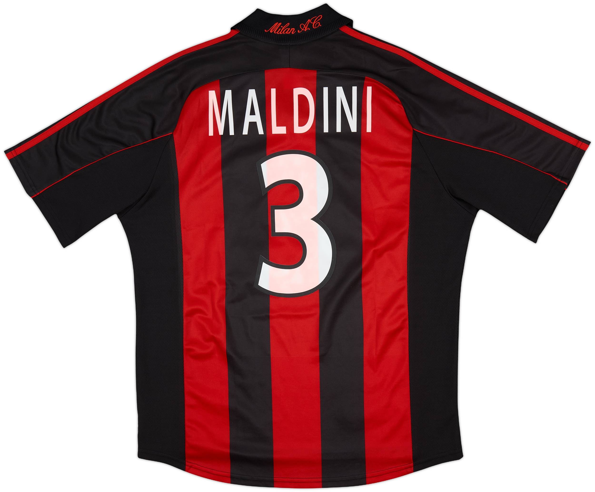 ミラン Milan home ユニフォーム 3 MALDINI 2000-02 AC Milan Home Shirt Maldini #3 - 8/10 - (L)