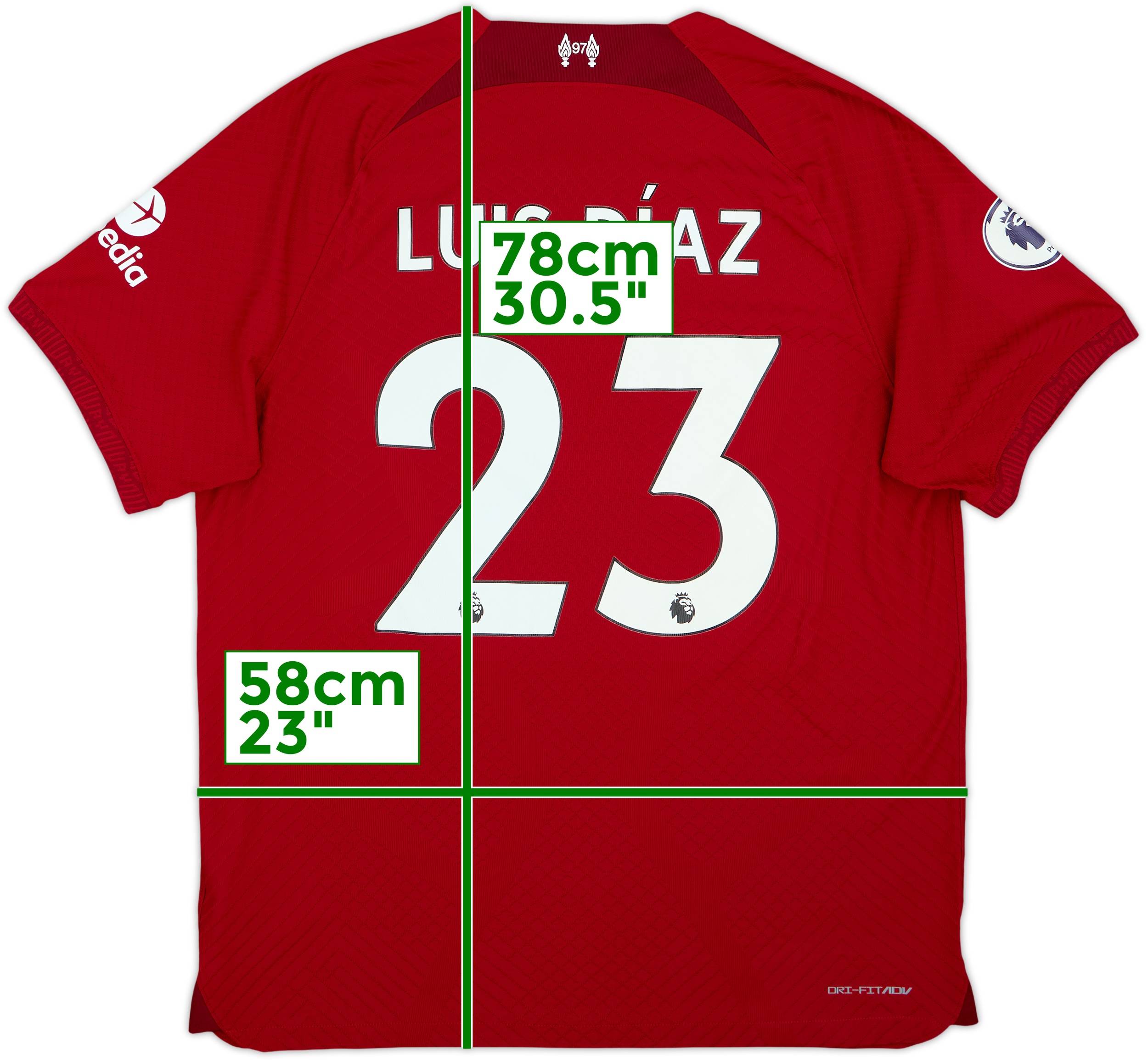 2022-23 Liverpool Authentic Home Shirt Luis Diaz #23 - 8/10 - (XL)
