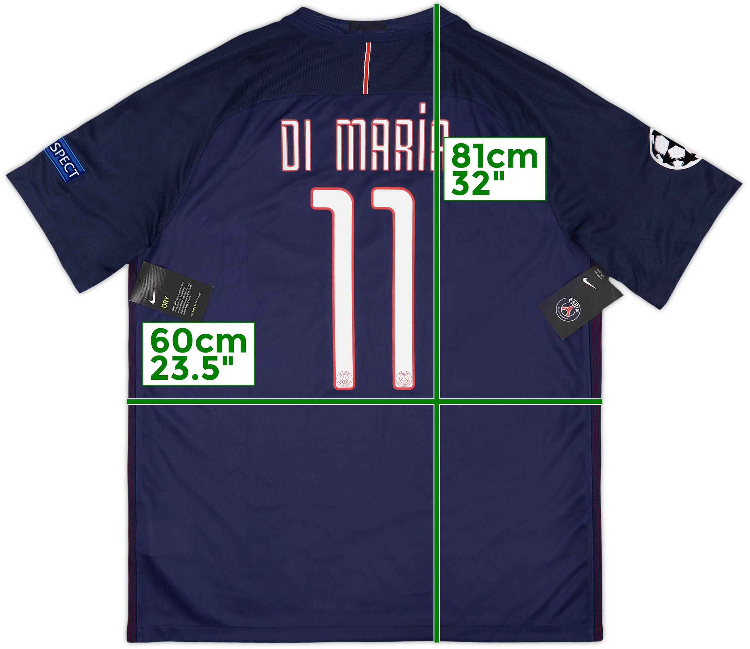 パリサンジェルマン_ディマリア#11_16/17HOME_サイズS 2016-17 Paris Saint-Germain Home Shirt Di Maria #11 (XL)