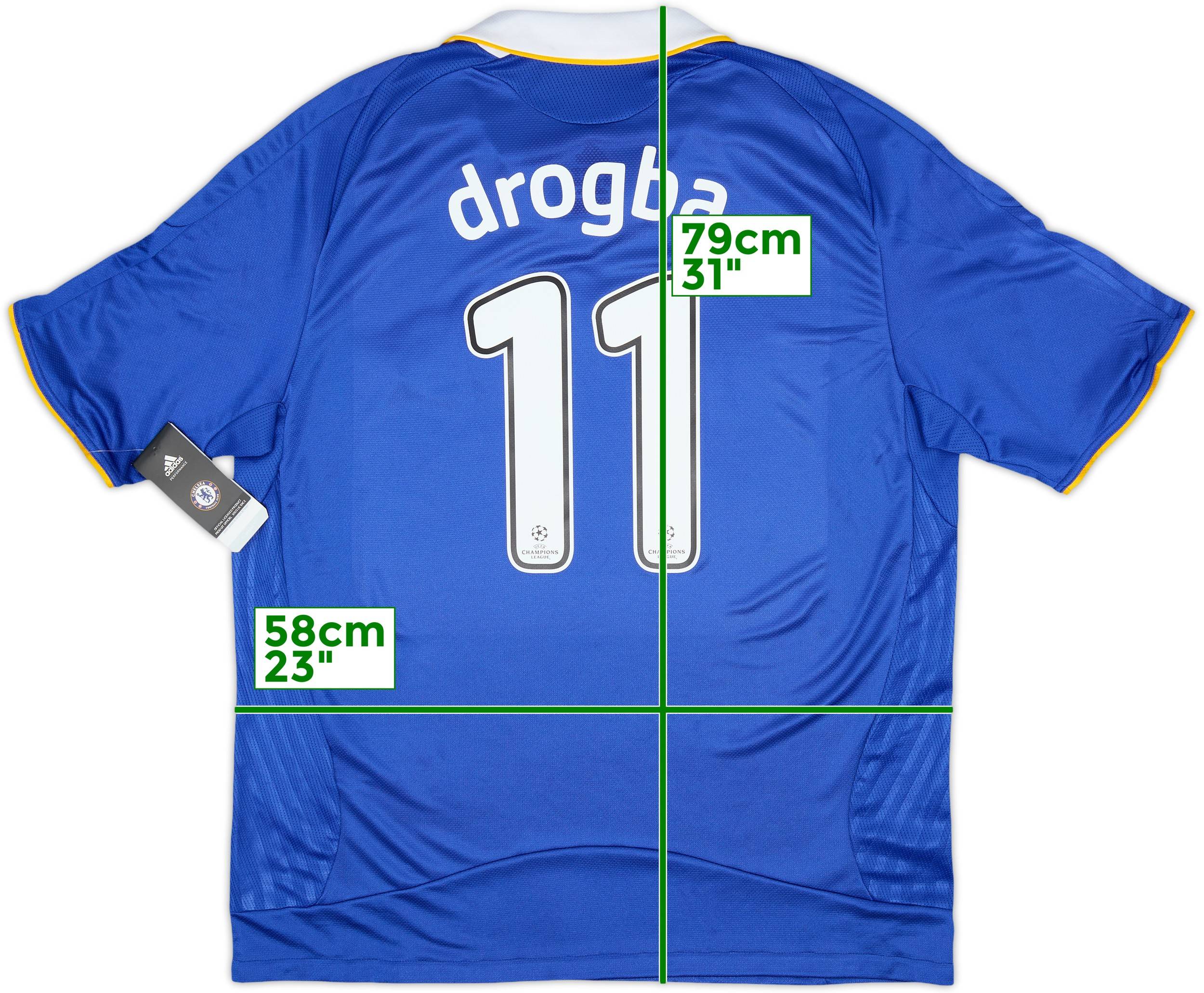 Chelsea FC 08-09 adidas ドログバ 11番 シャツ 2008-09 Chelsea Home Shirt Drogba #11 (XL)