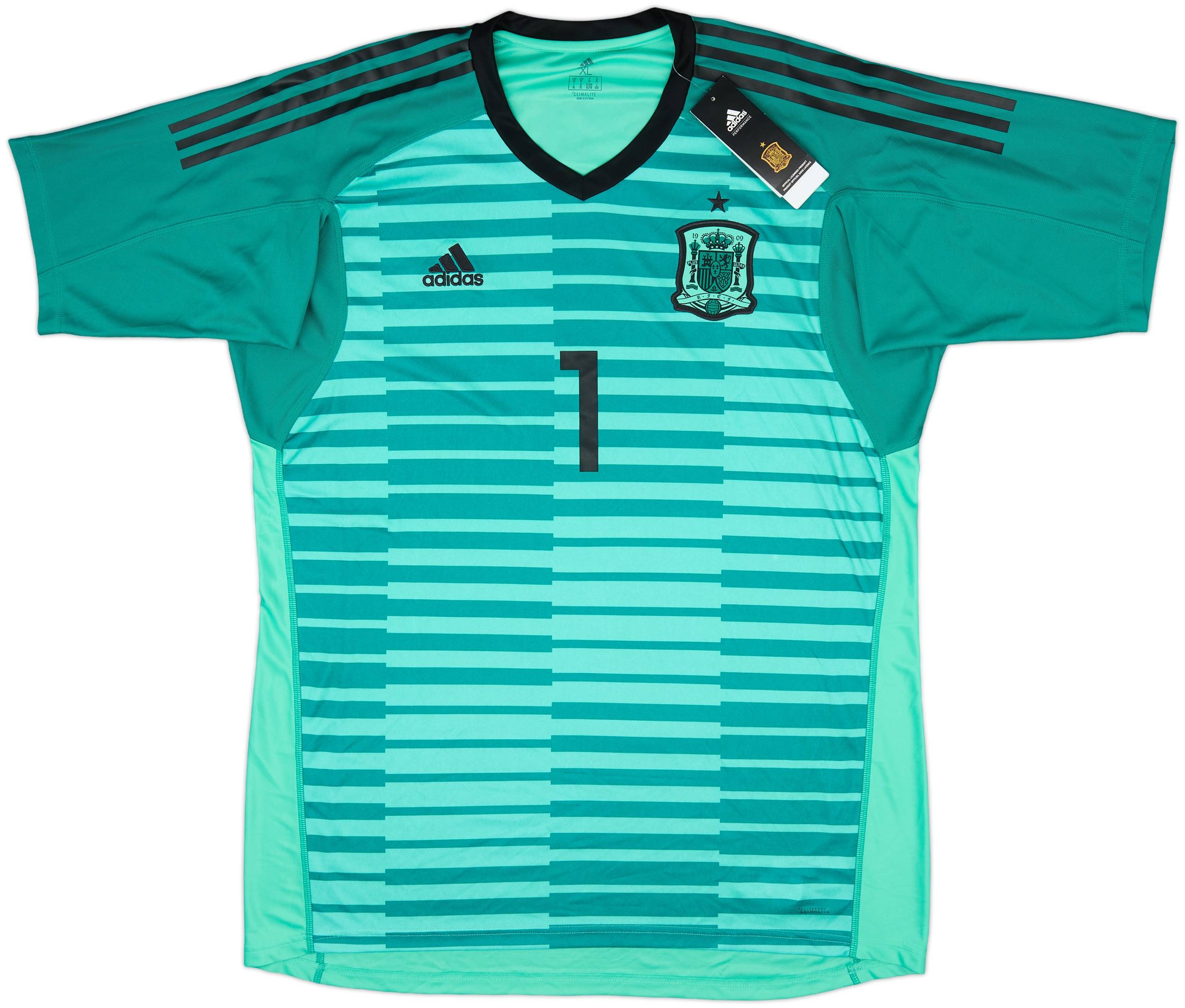 West Ham Adidas Shirt 2018-19 Spain GK S/S Shirt De Gea #1 (XL)