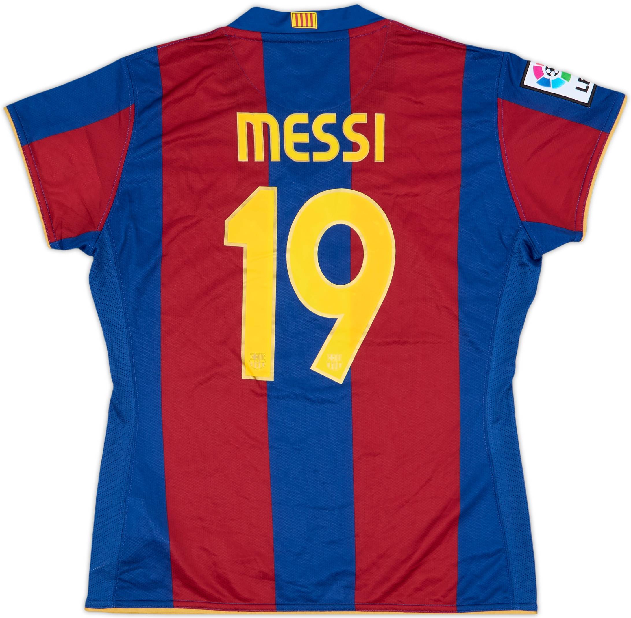 2007-08 Barcelona Home Shirt Messi #19 (Women's M)