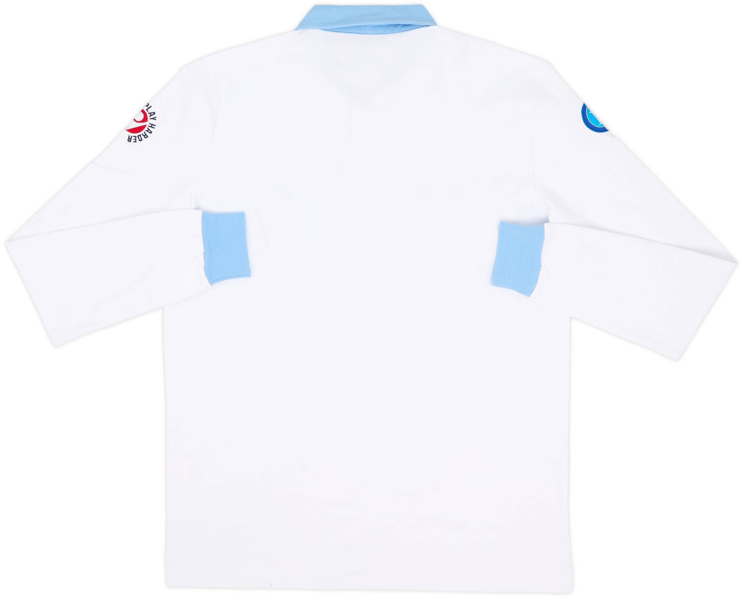 macron TAKE 14 シャツ Lサイズ 白/青 2009-10 Napoli Macron Polo L/S Shirt (XL)