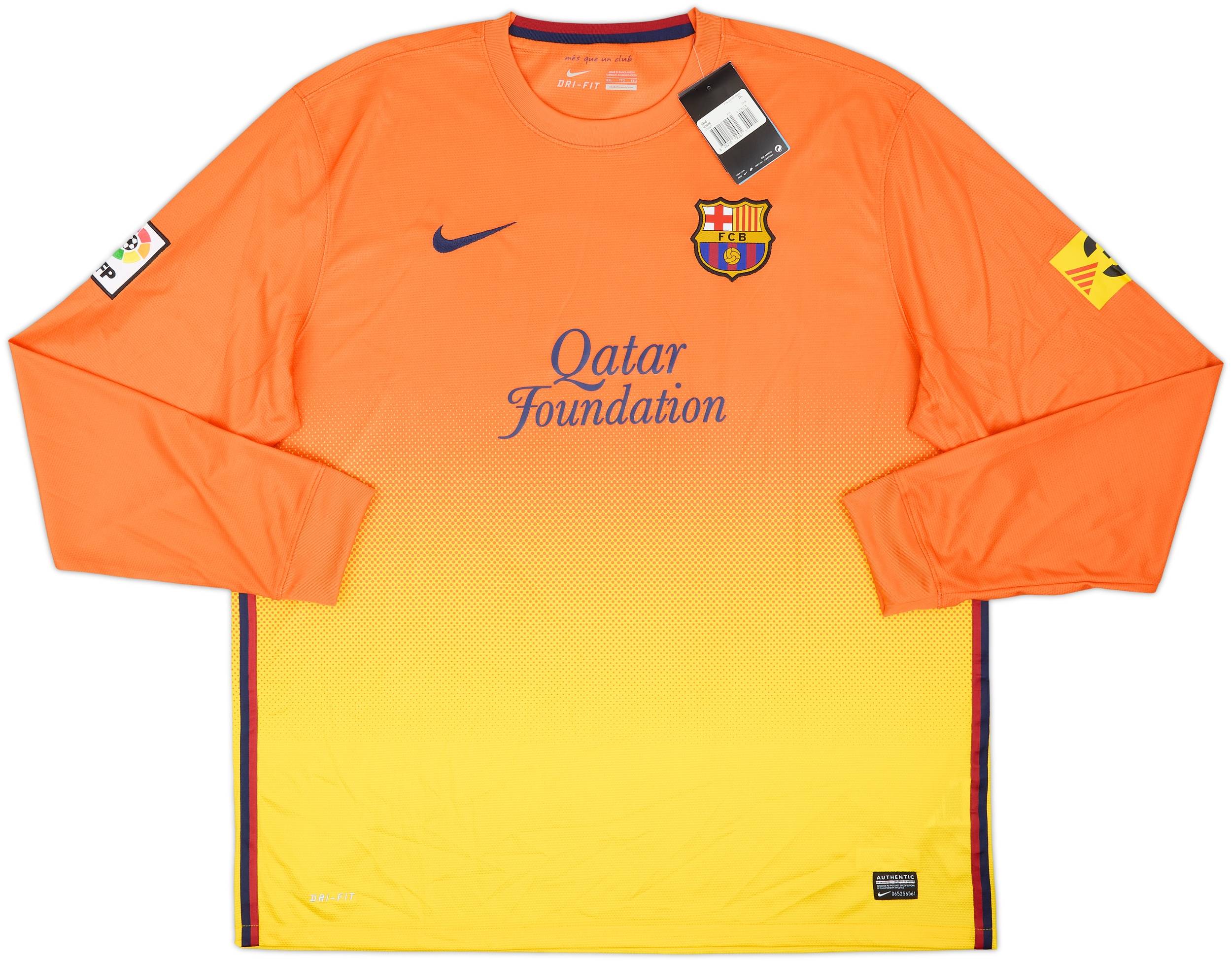 2012-13 Barcelona Away L/S Shirt Messi #10 (XXL)