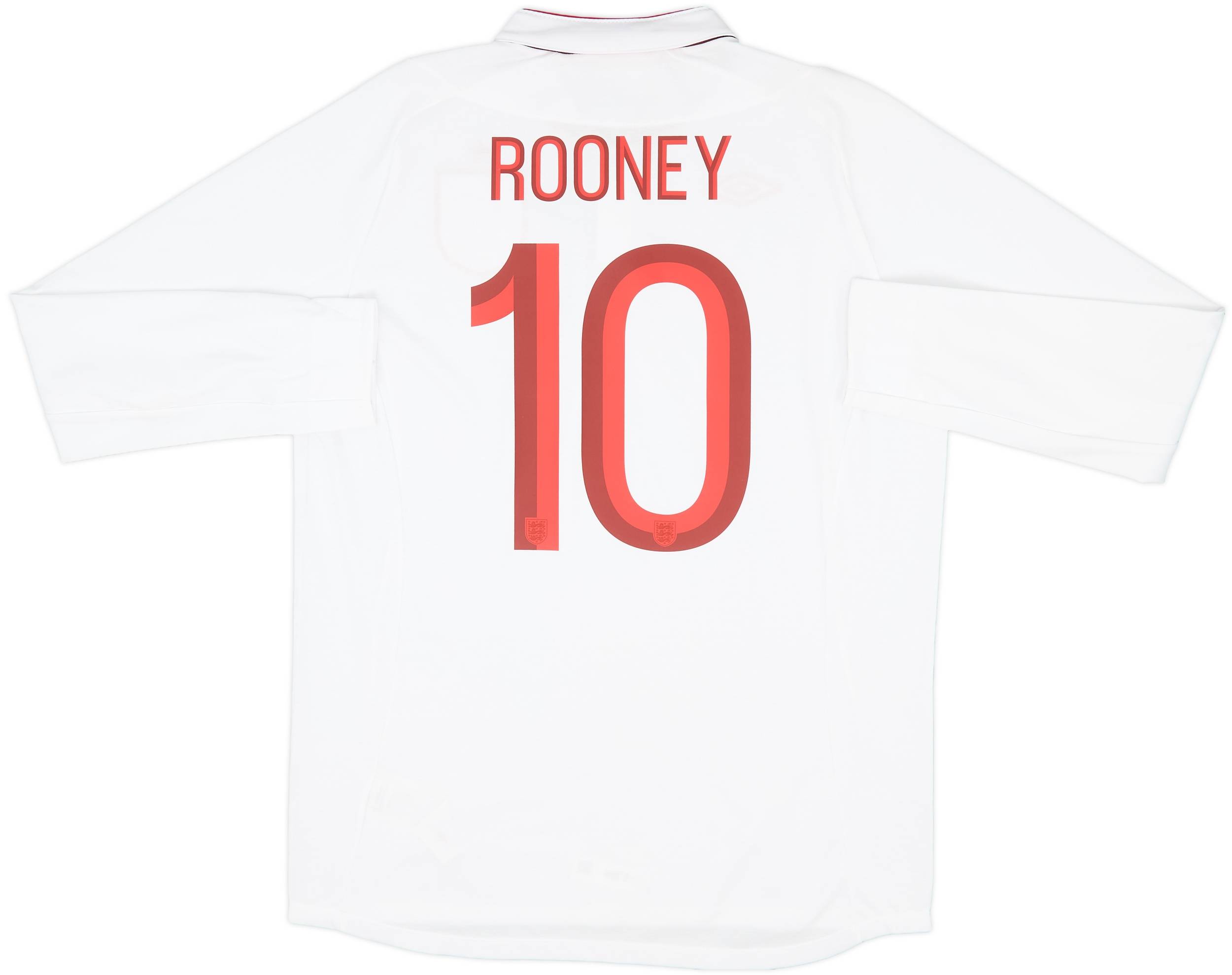 2012-13 England Home L/S Shirt Rooney #10 (L)