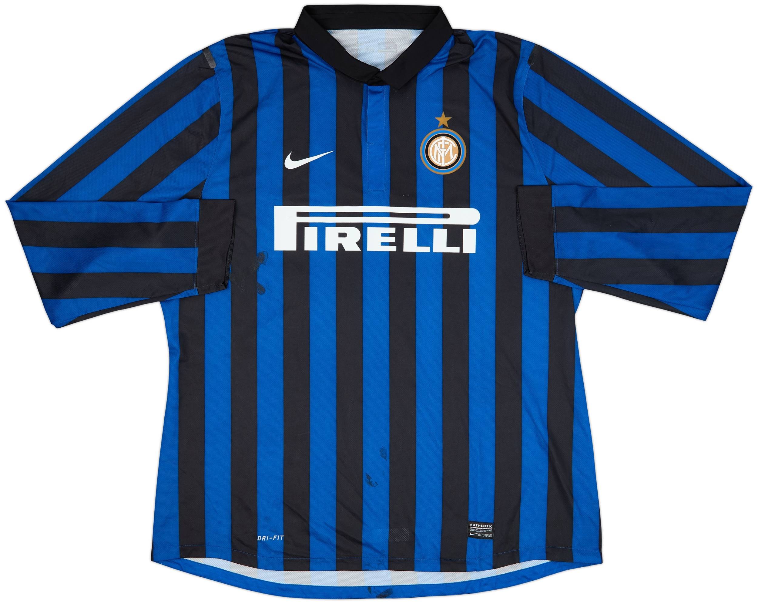 ウェア 2011-12 NIKE Inter milan L/S game shirts 2011-12 Inter Milan Player Issue Home L/S Shirt Milito #22 - 6/10