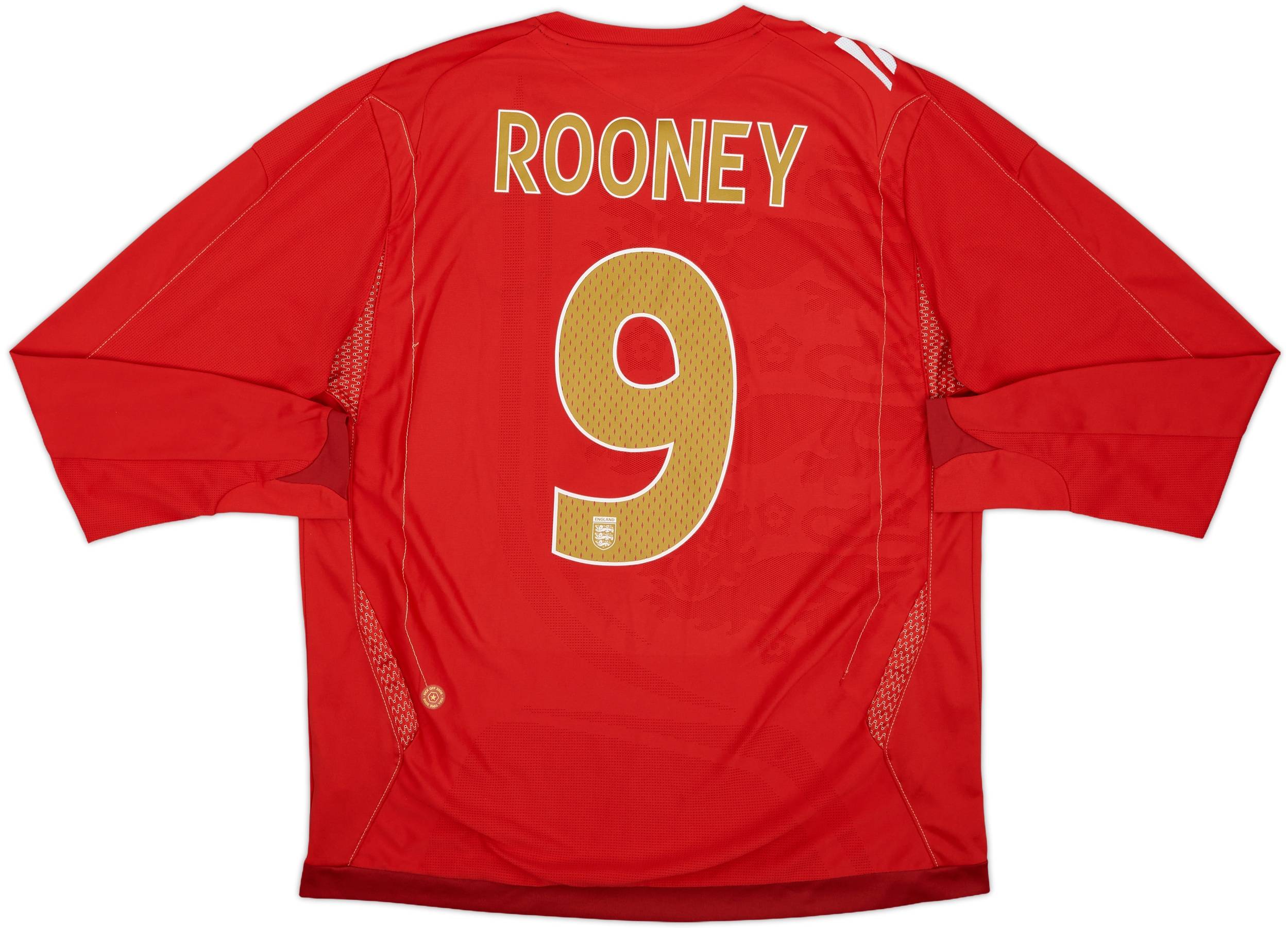2006-08 England Away L/S Shirt Rooney #9 - 7/10 - (L)