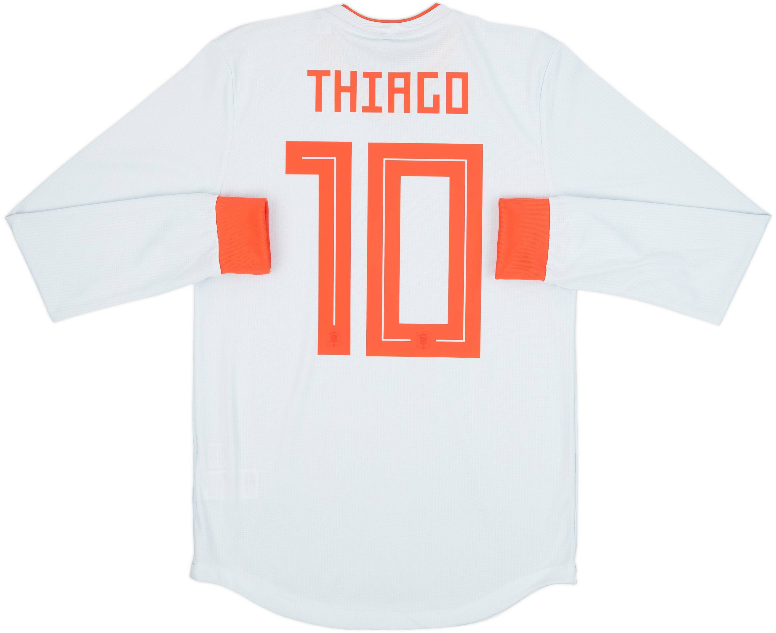 2018-19 Spain Player Issue Away L/S Shirt Thiago #10 (S)