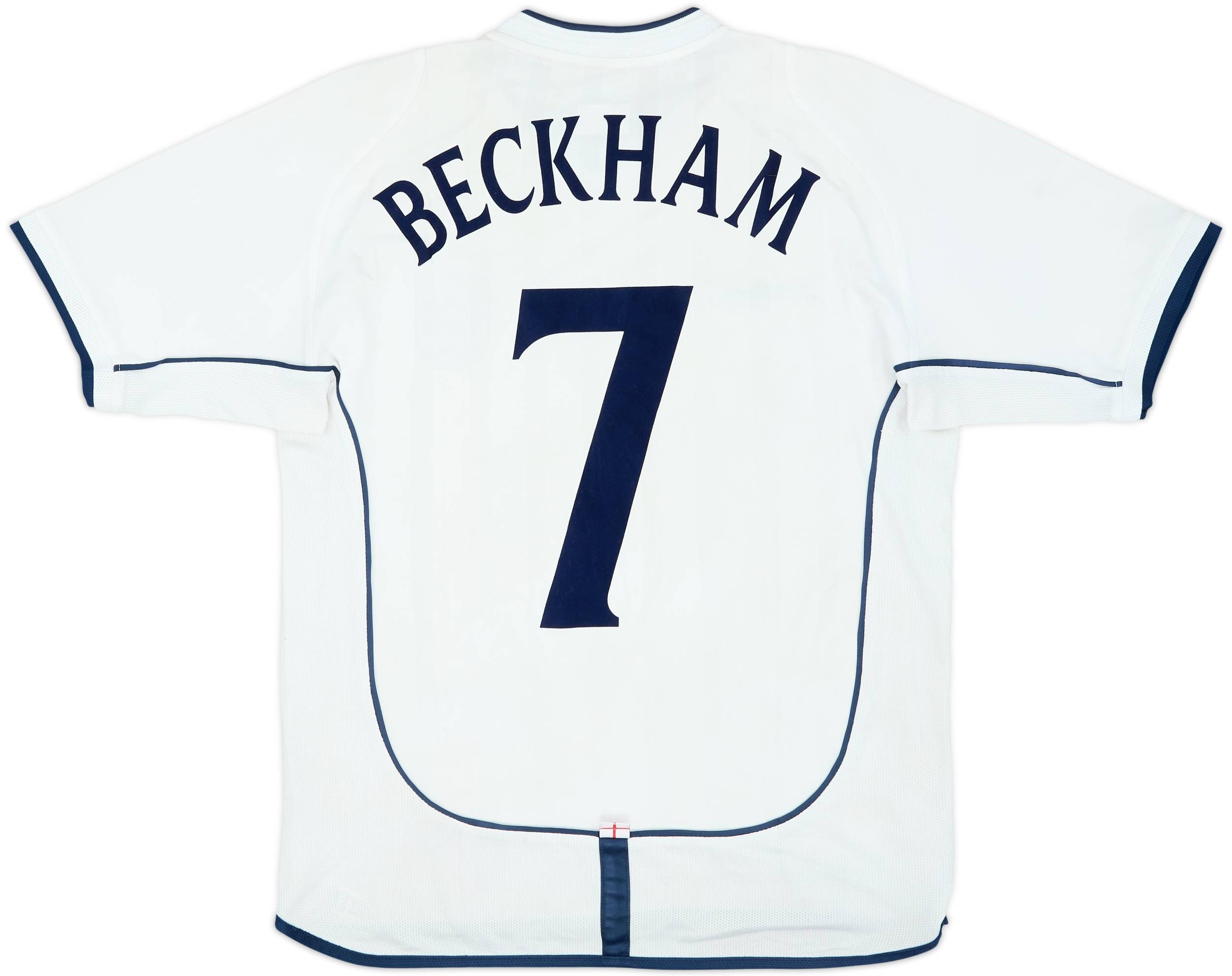 2001-03 England Home Shirt Beckham #7 - 5/10 - (S)