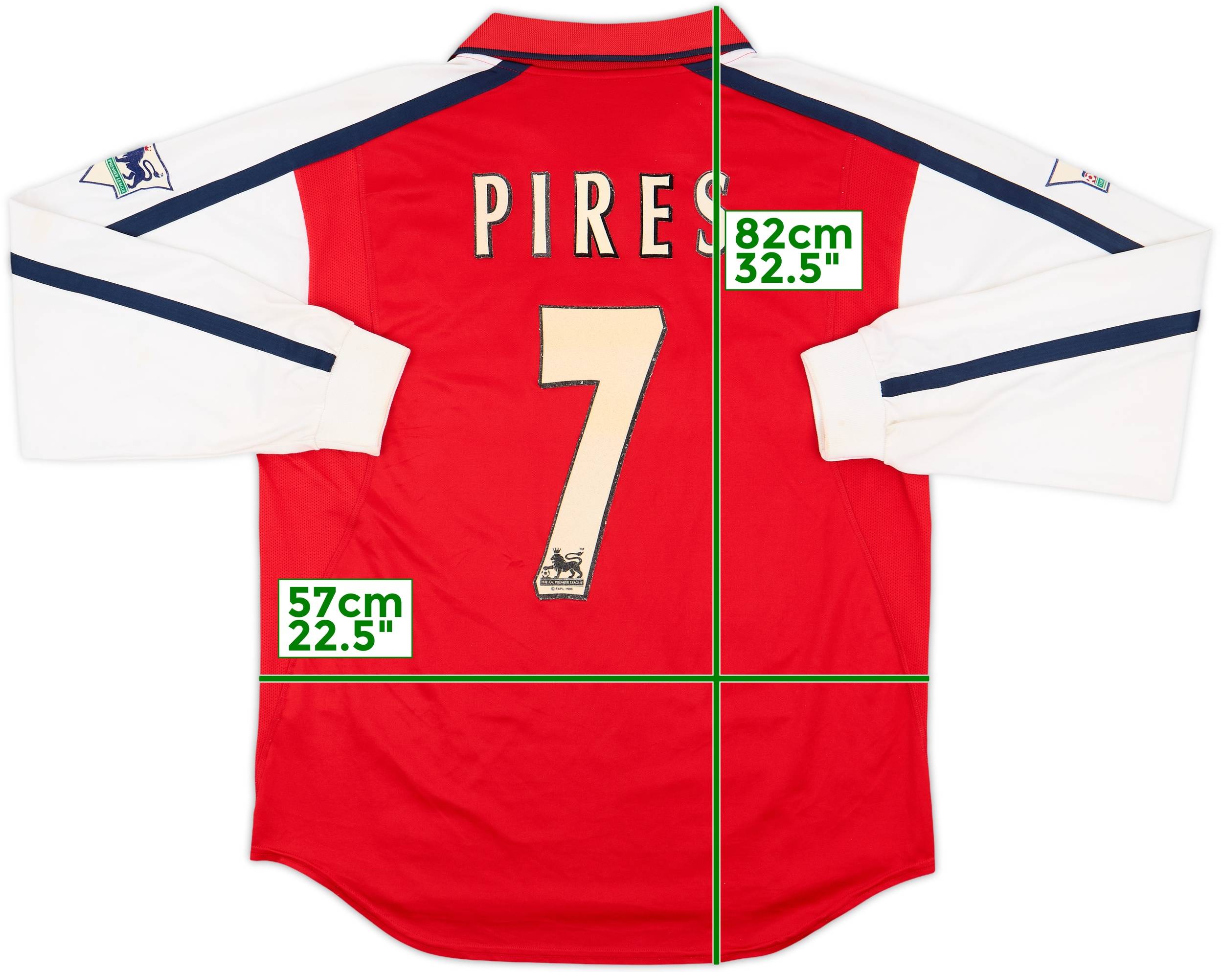 2000-02 Arsenal Home L/S Shirt Pires #7 - 8/10 - (L)