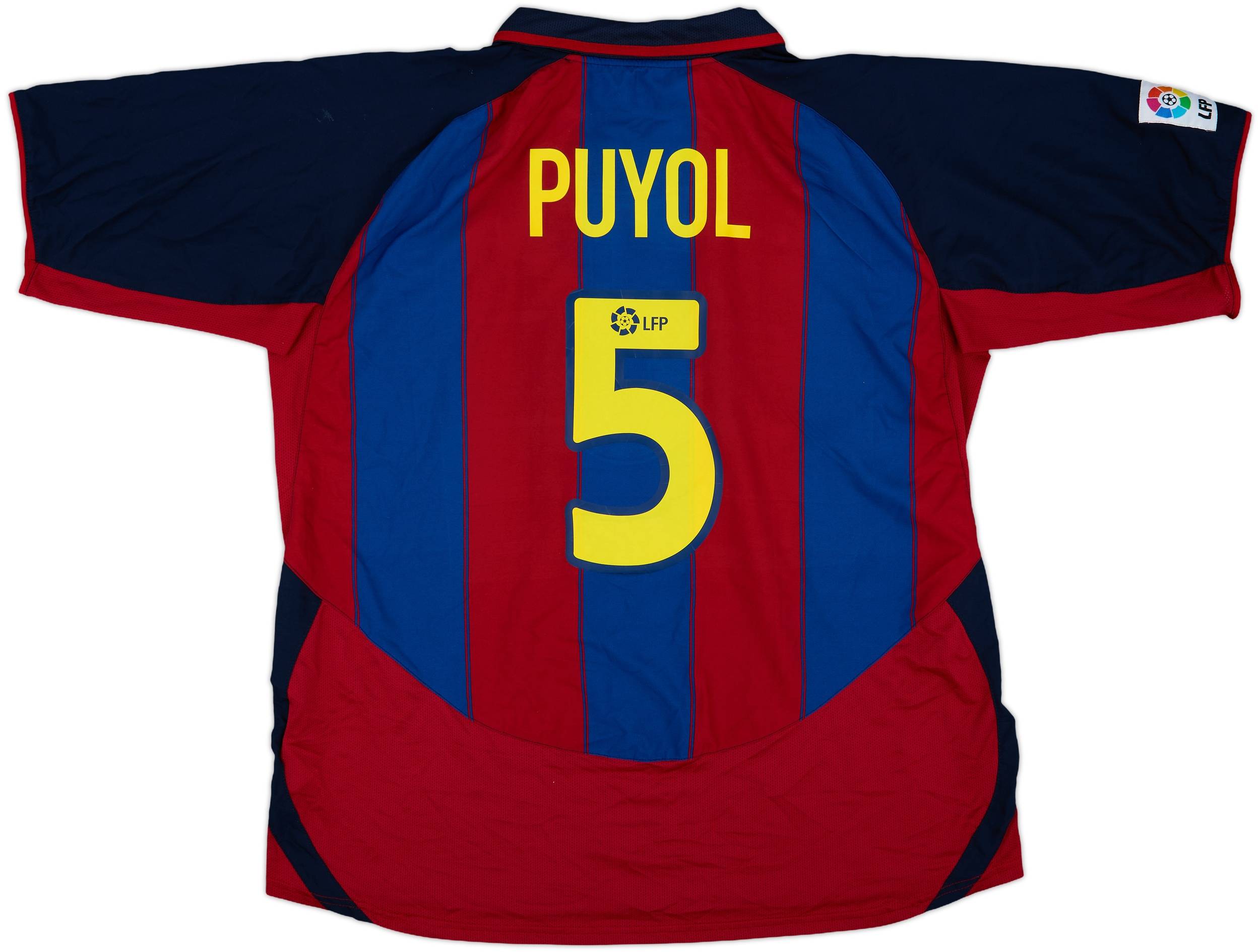 FC Barcelona Puyol 5番 シャツ 2003-04 Barcelona Home Shirt Puyol #5 - 8/10 - (XXL)