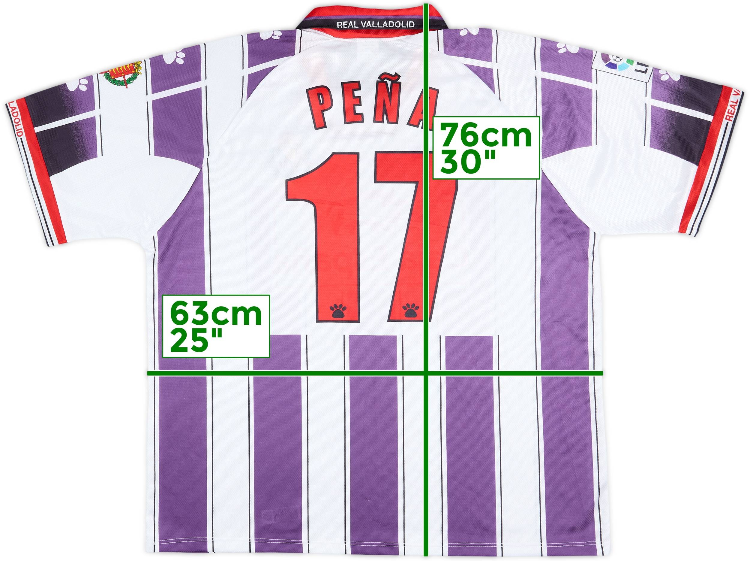 1998-99 Real Valladolid Match Issue Home Shirt Pena #17