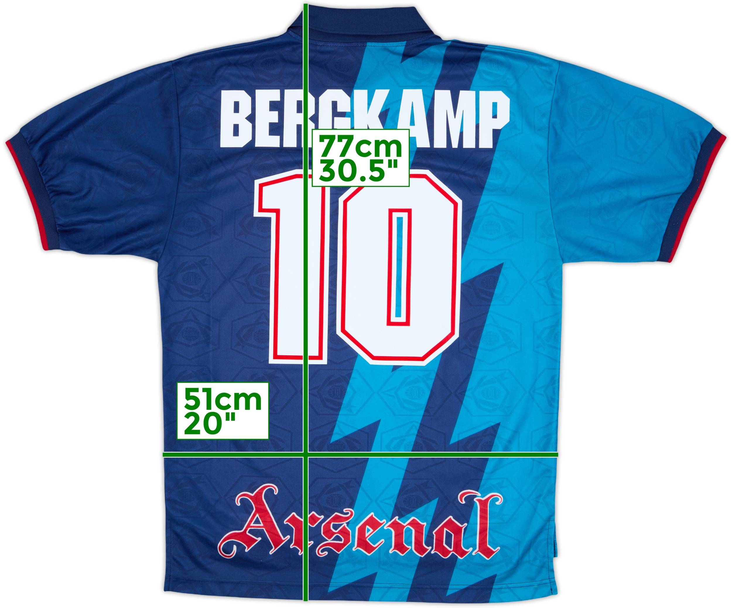 1995-96 Arsenal Away Shirt Bergkamp #10 - 8/10 - (L)