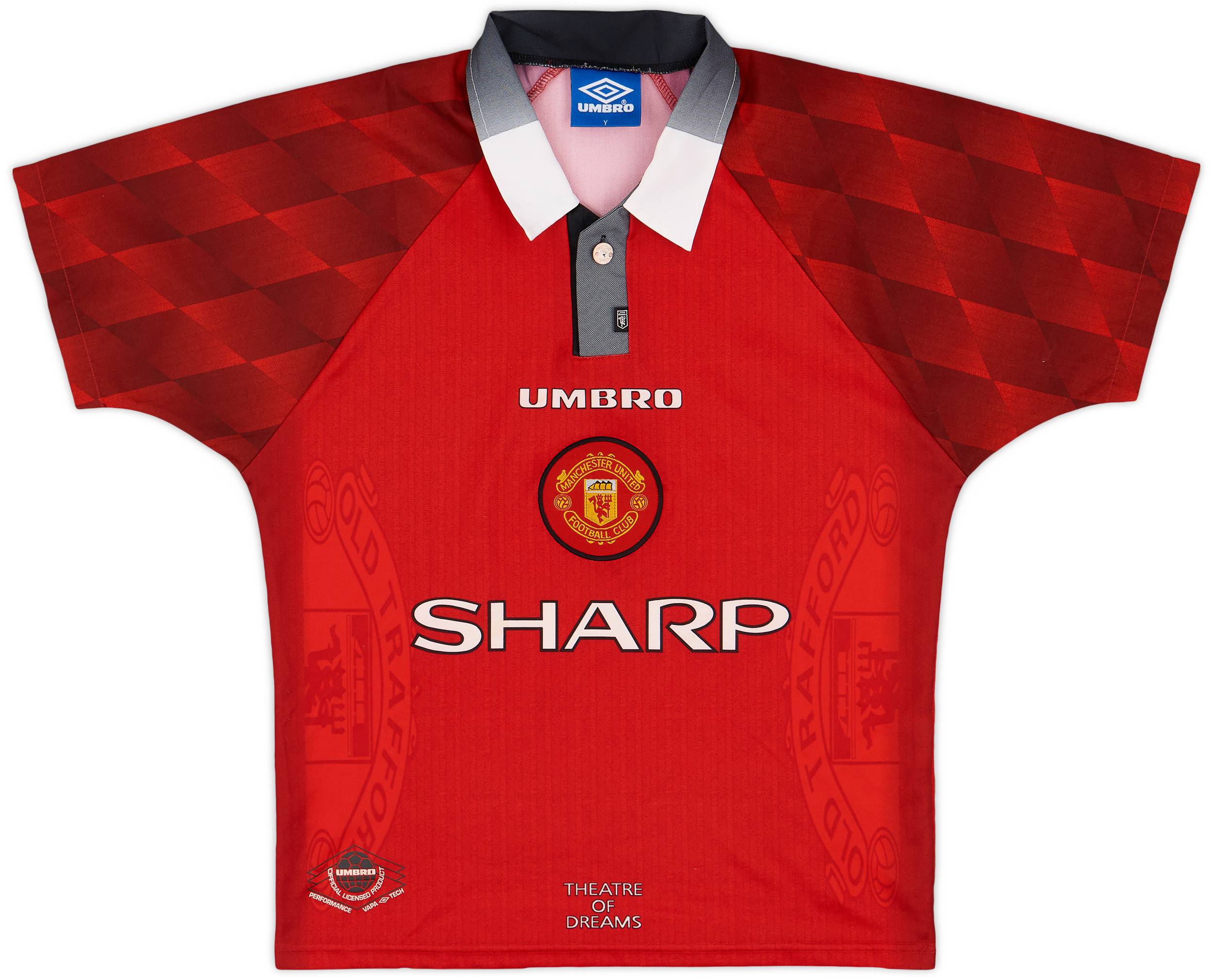 1996-98 Manchester United Home Shirt - 9/10 - (Y)
