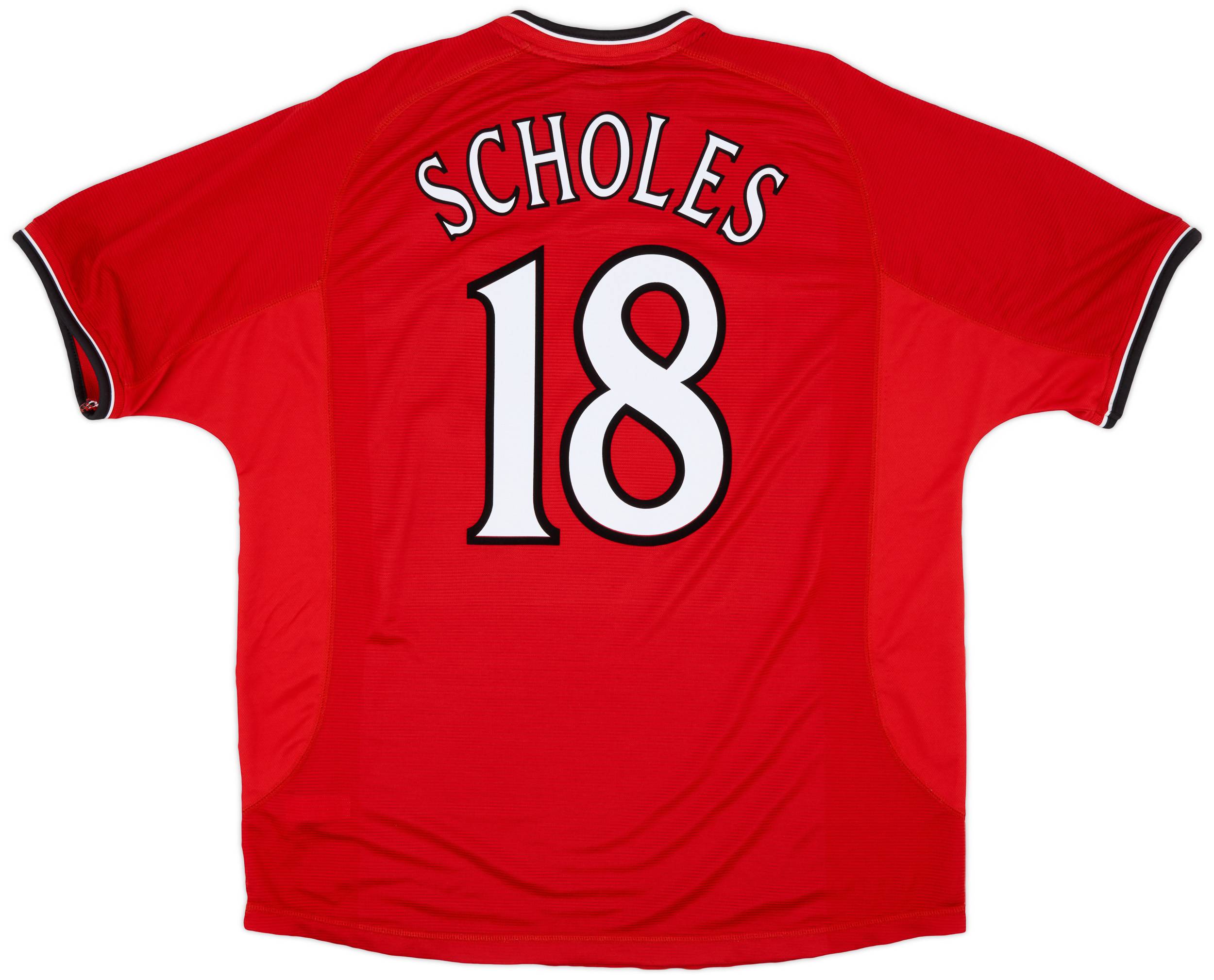 2000-02 Manchester United Home Shirt Scholes #18 - 9/10 - (XL)