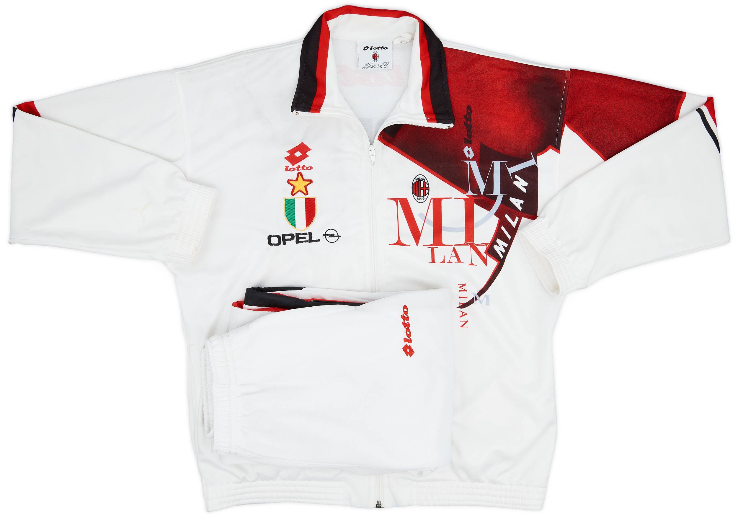 1993-94 AC Milan Lotto Full Tracksuit - 7/10 - (L)