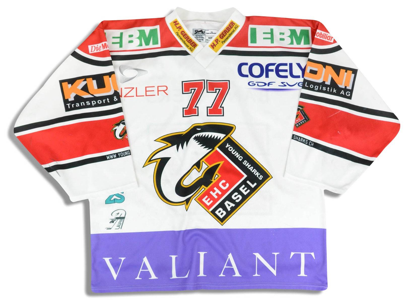 2013-14 EHC Basel Young Sharks #77 Sw4U Jersey (Away) XL