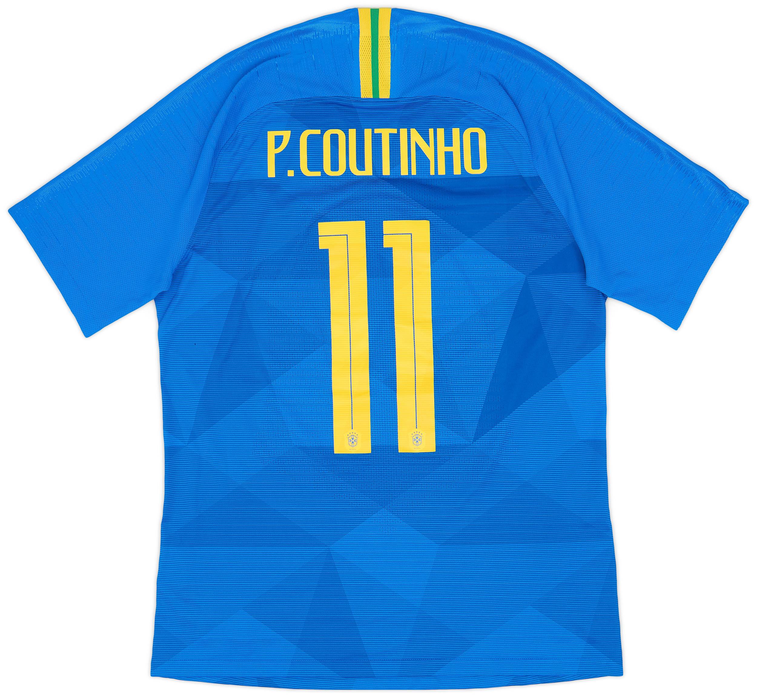 2018-19 Brazil Authentic Vaporknit Away Shirt P. Coutinho #11 - 9/10 - (M)