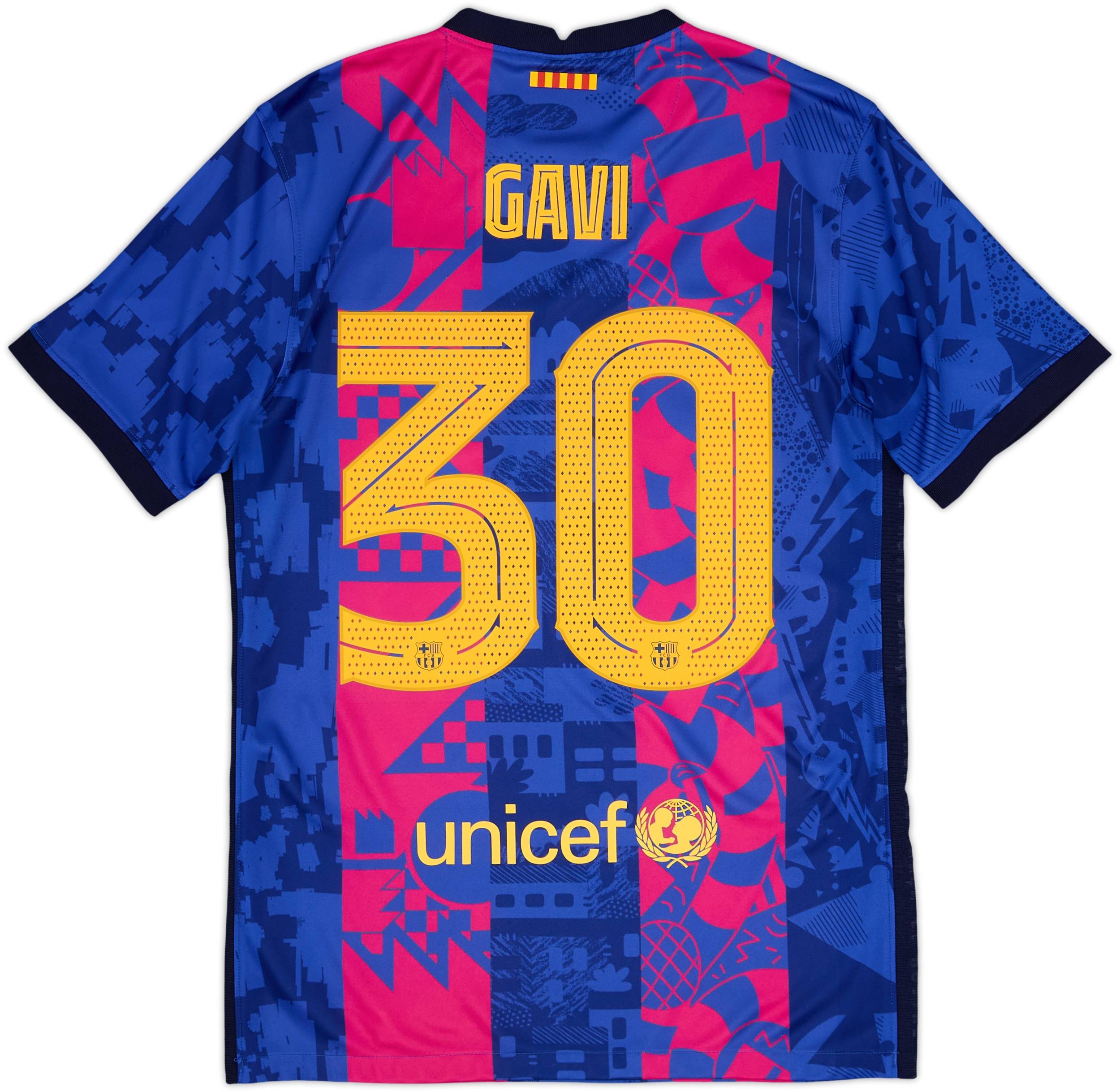 FC Barcelona Gavi 30番シャツ 21-22シーズン 2021-22 Barcelona Third Shirt Gavi #30 - 9/10 - (S)