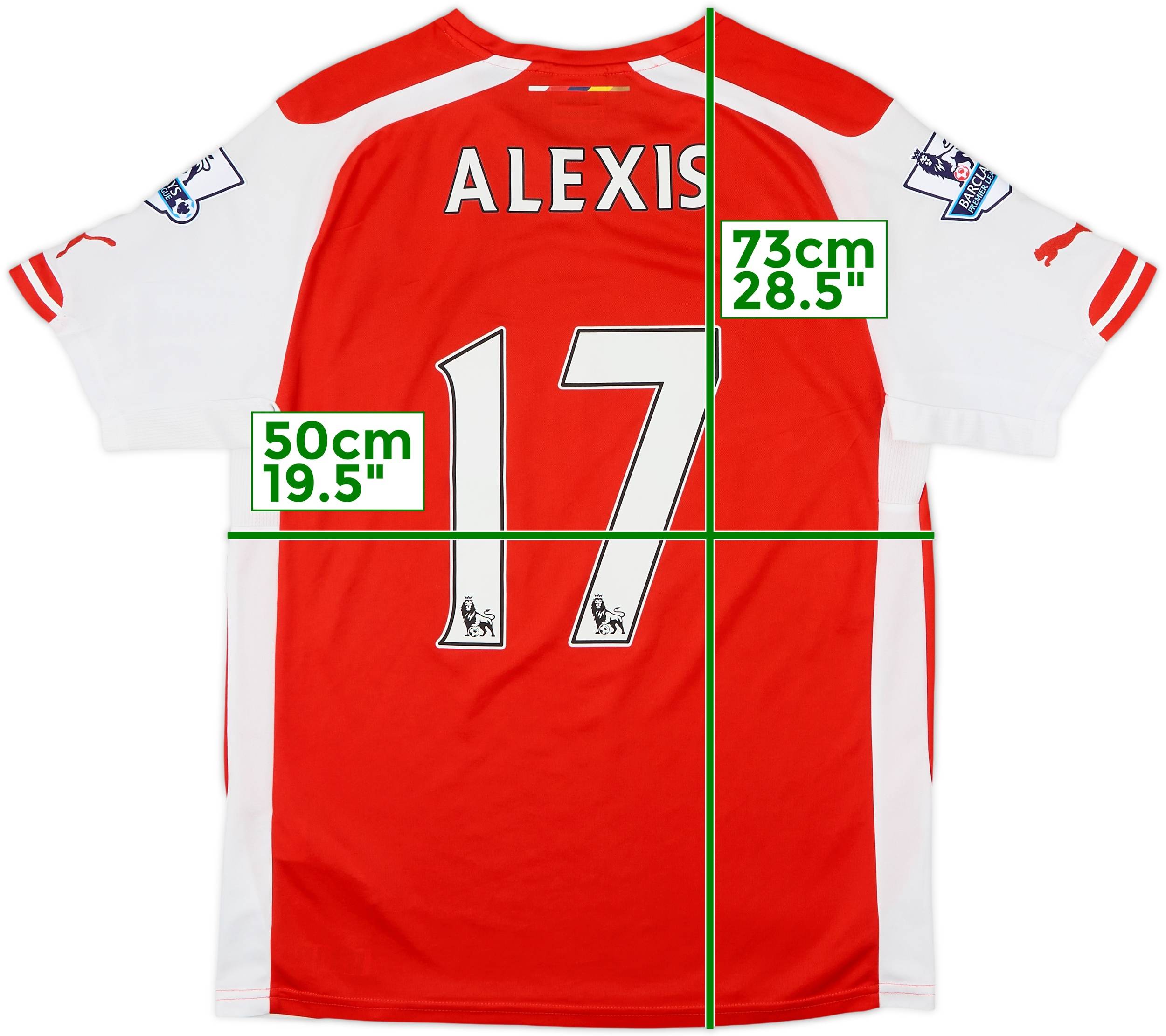 アーセナル 2014/15 ユニフォーム ALEXIS 17 2014-15 Arsenal Home Shirt Alexis #17 - 6/10 - (M)
