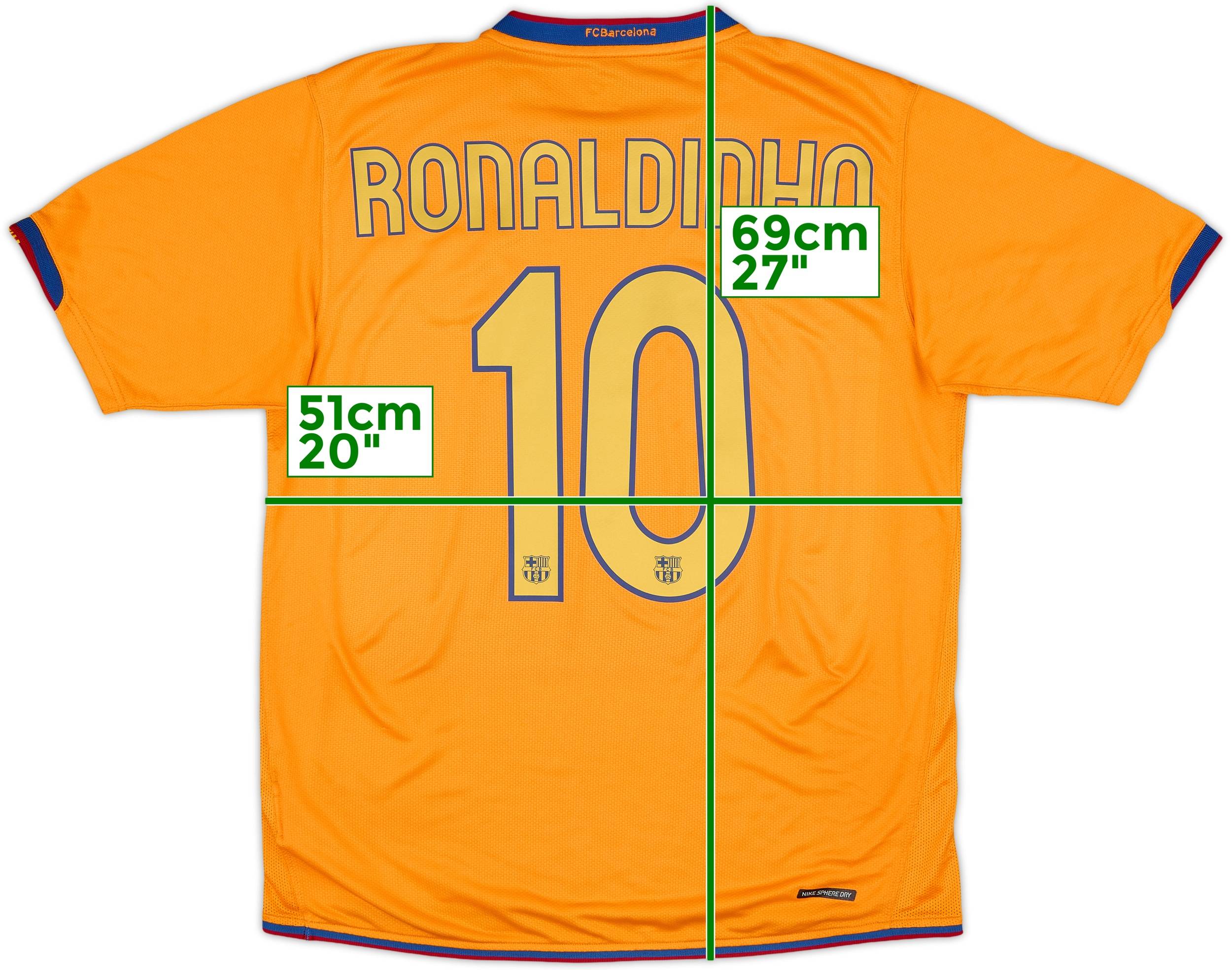 2006-08 Barcelona Away Shirt Ronaldinho #10 - 9/10 - (M)