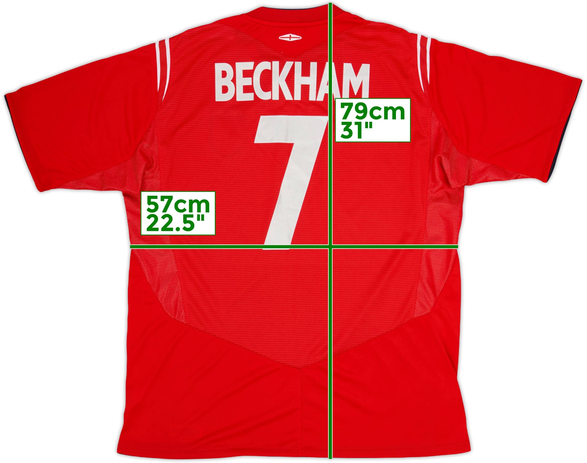 2004-06 England Away Shirt Beckham #7 - 8/10 - (XL)