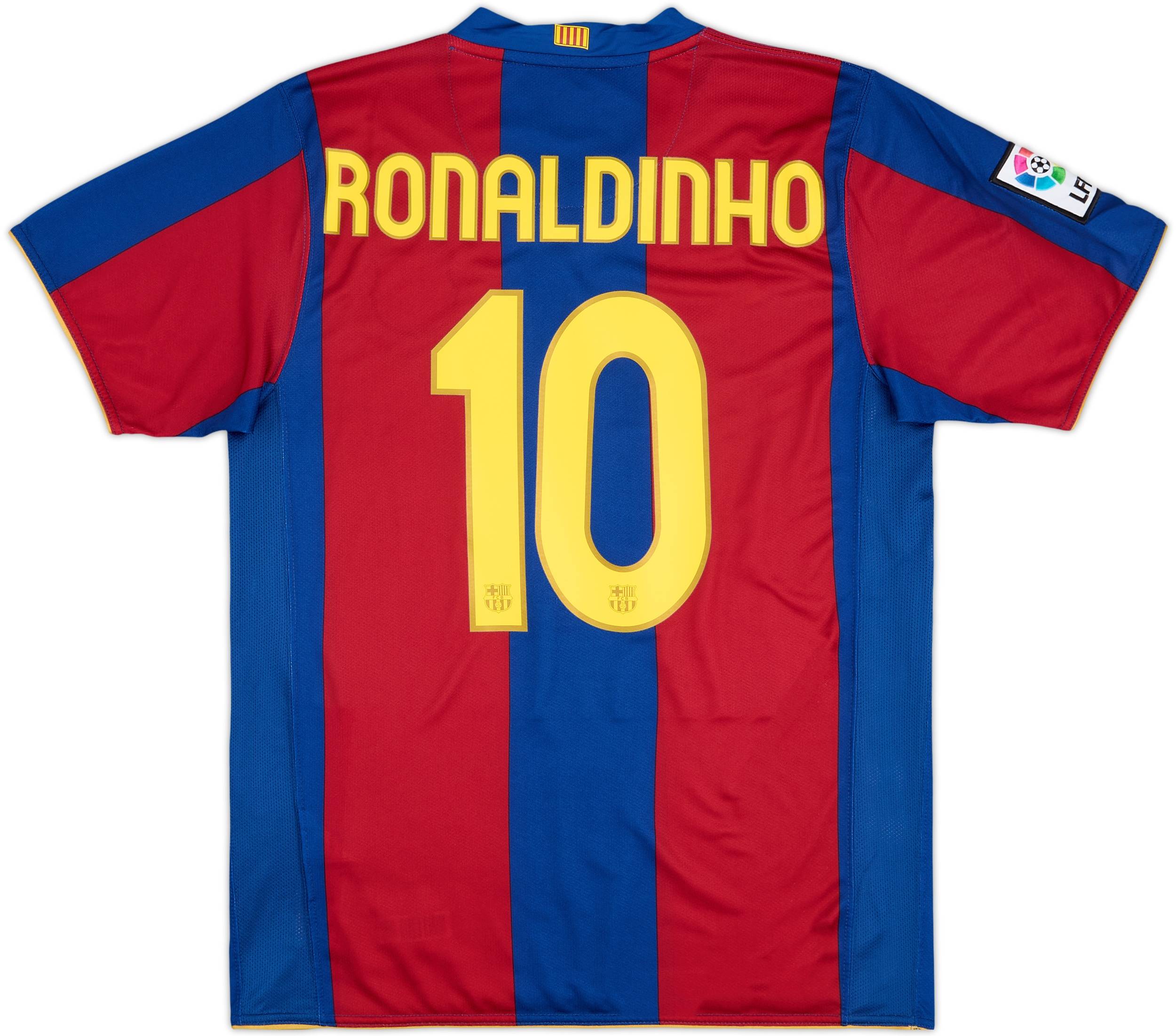 2007-08 Barcelona Home Shirt Ronaldinho #10 - 8/10 - (M)