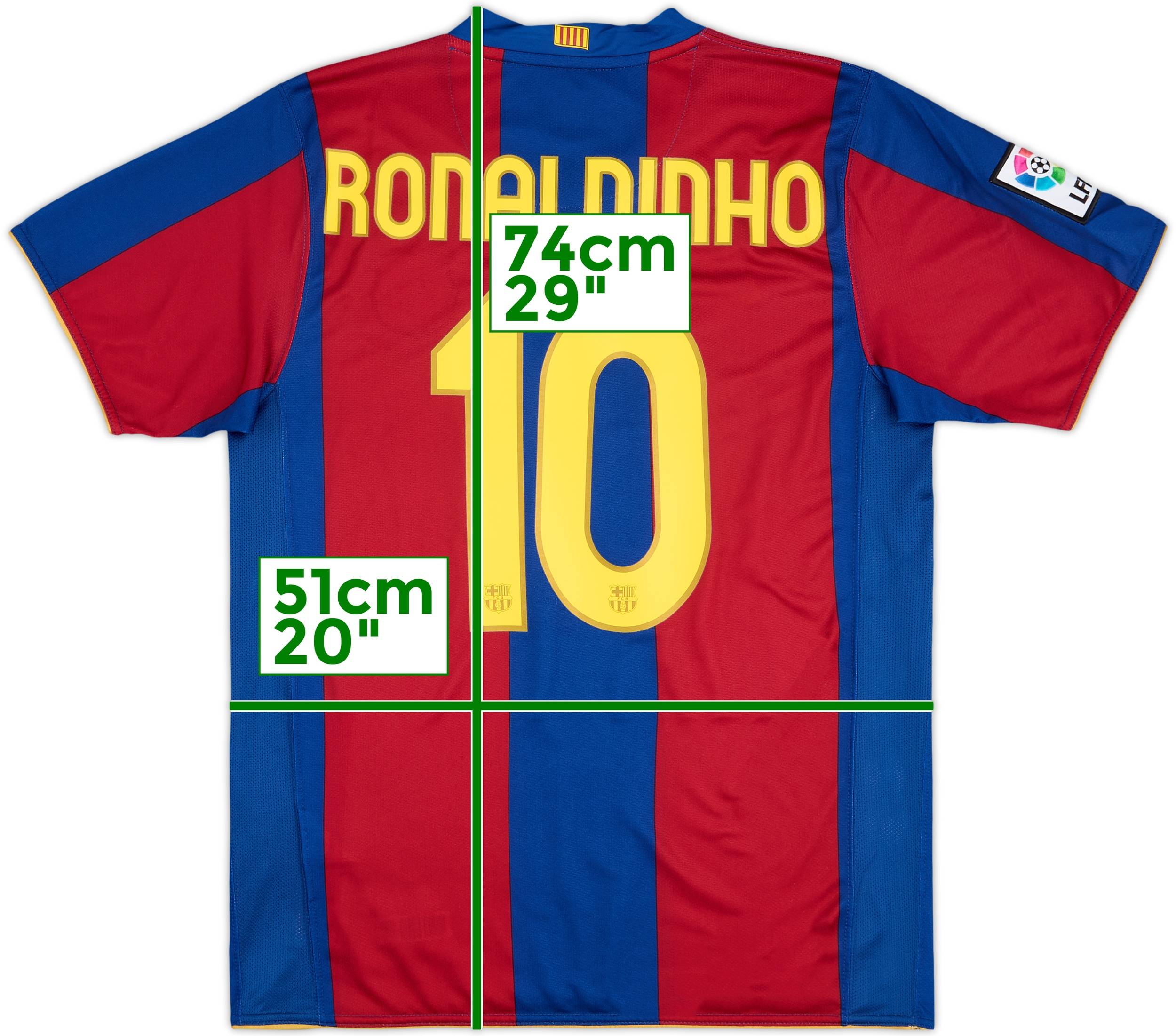 2007-08 Barcelona Home Shirt Ronaldinho #10 - 8/10 - (M)