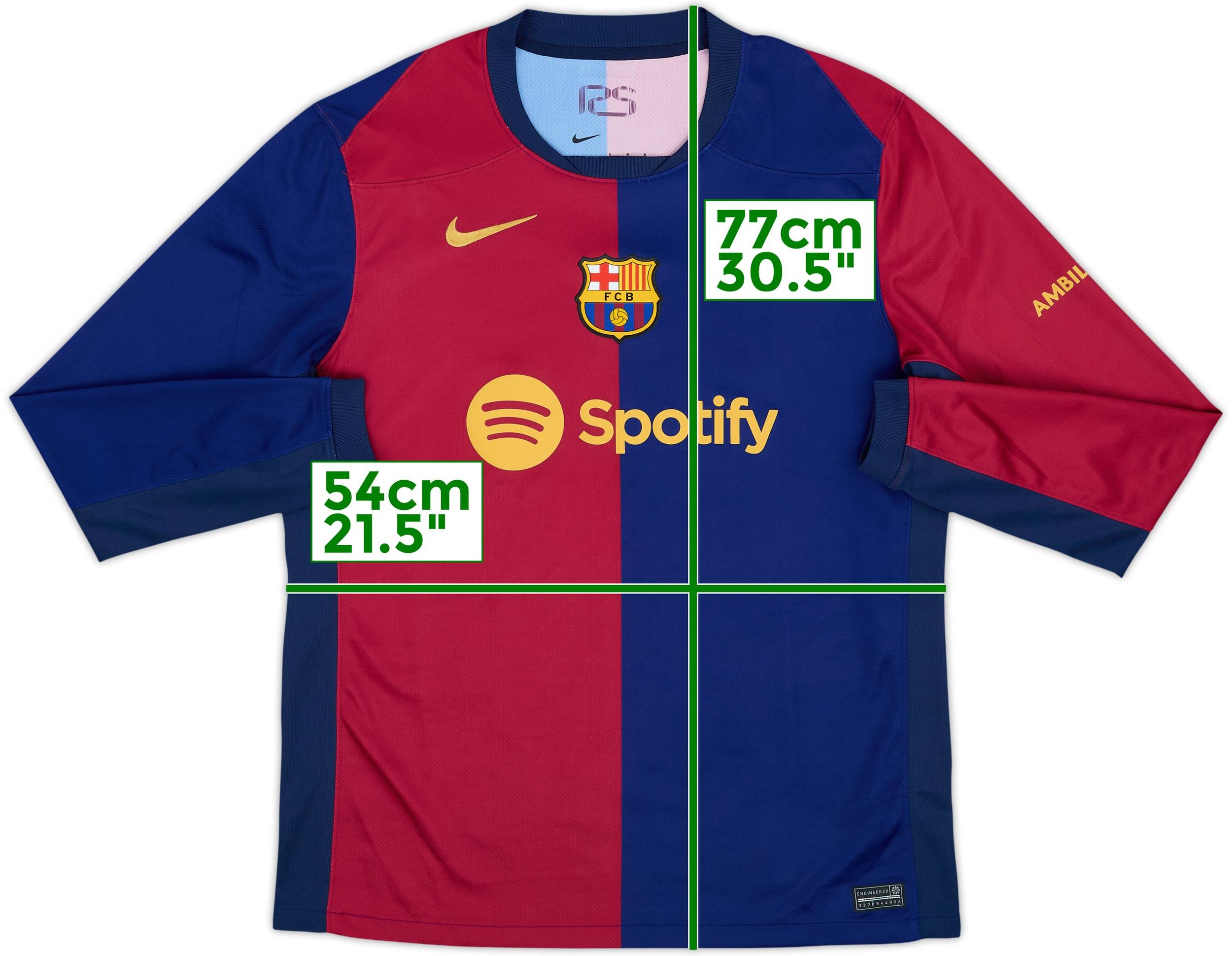 2024-25 Barcelona Home L/S Shirt - 9/10 - (L)