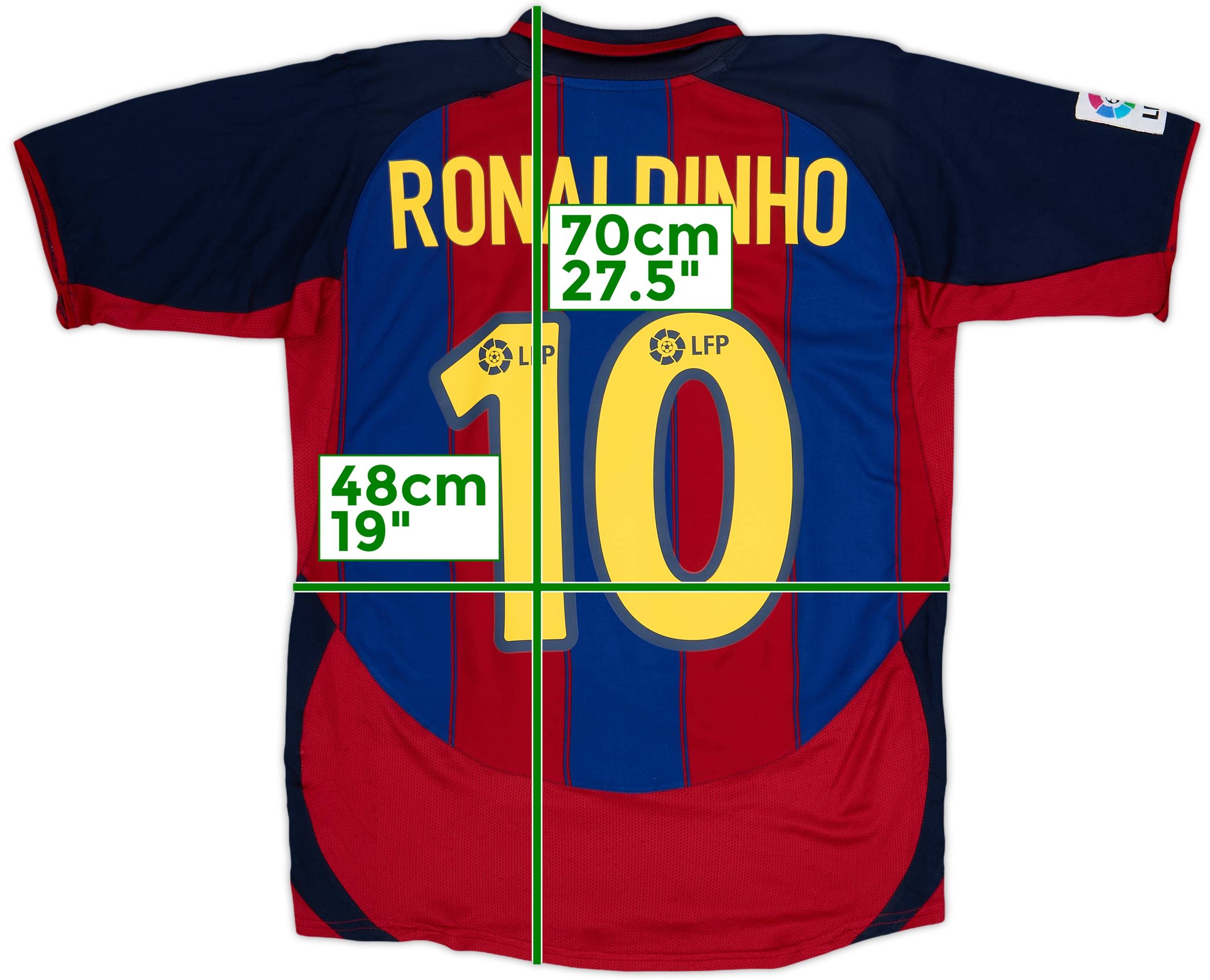 FC Barcelona Ronaldinho 10 シャツ Mサイズ　レプリカ 2003-04 Barcelona Home Shirt Ronaldinho #10 - 8/10 - (XL.Boys)