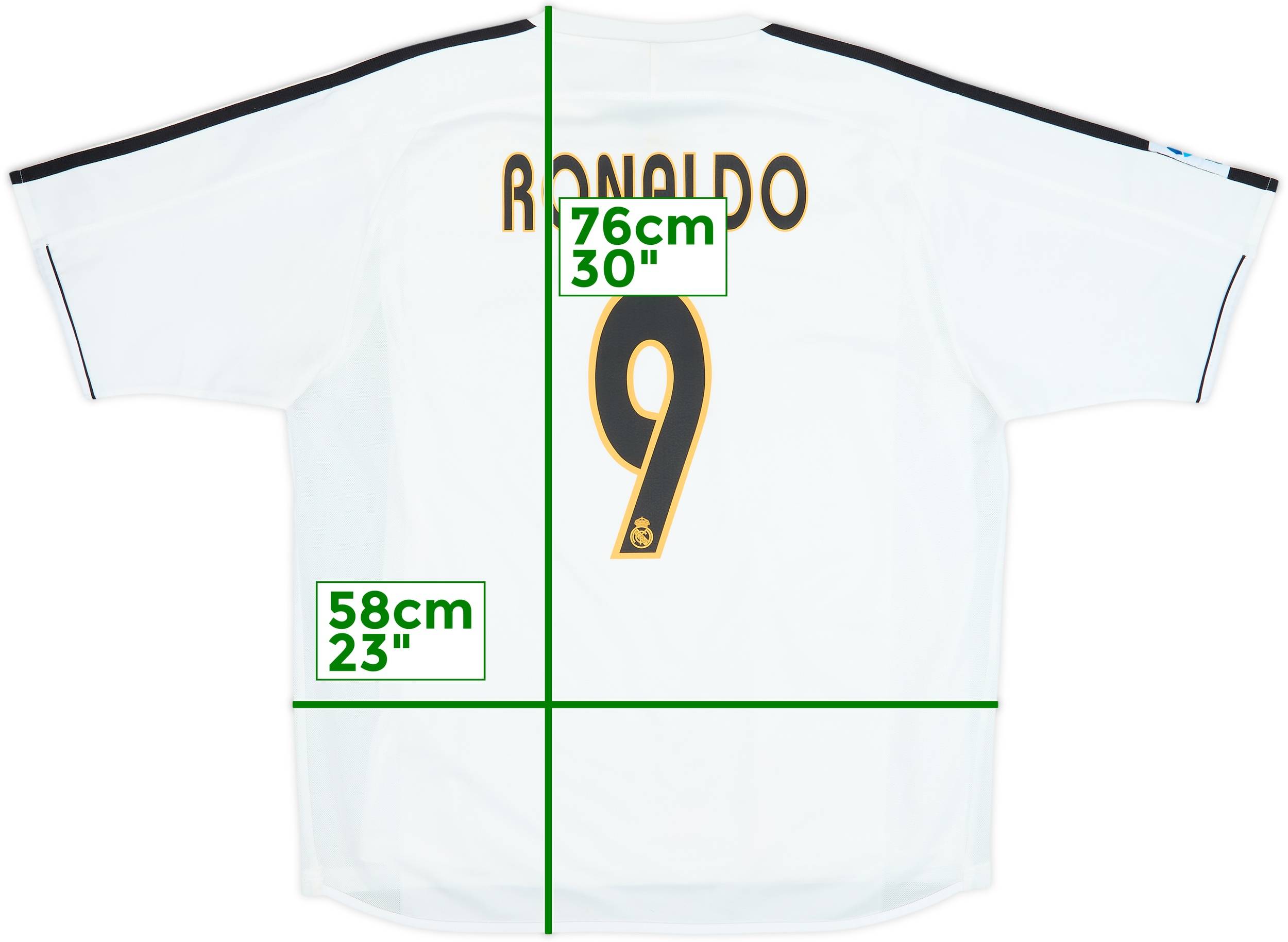 2003-04 Real Madrid Player Issue Home Shirt Ronaldo #9 - 6/10 - (L)