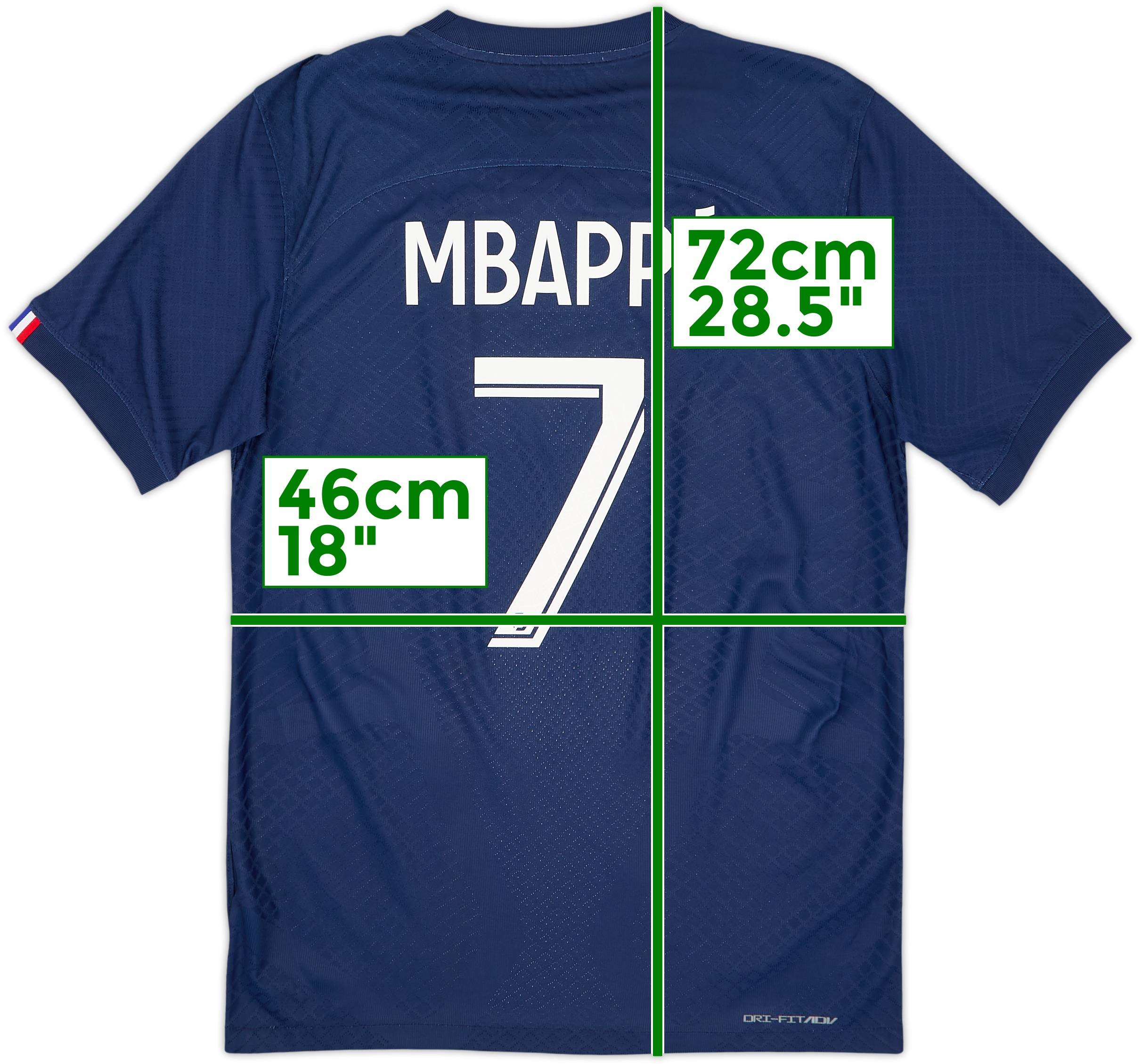 2022-23 Paris Saint-Germain Authentic Home Shirt Mbappe #7 - 9/10