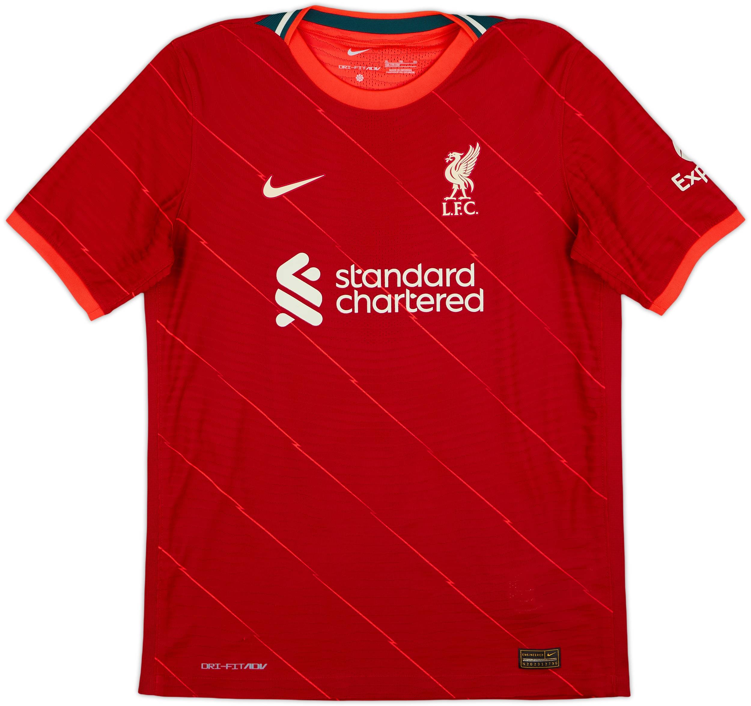 2021-22 Liverpool Authentic Home Shirt M. Salah #11 - 8/10 - (XL.Boys)