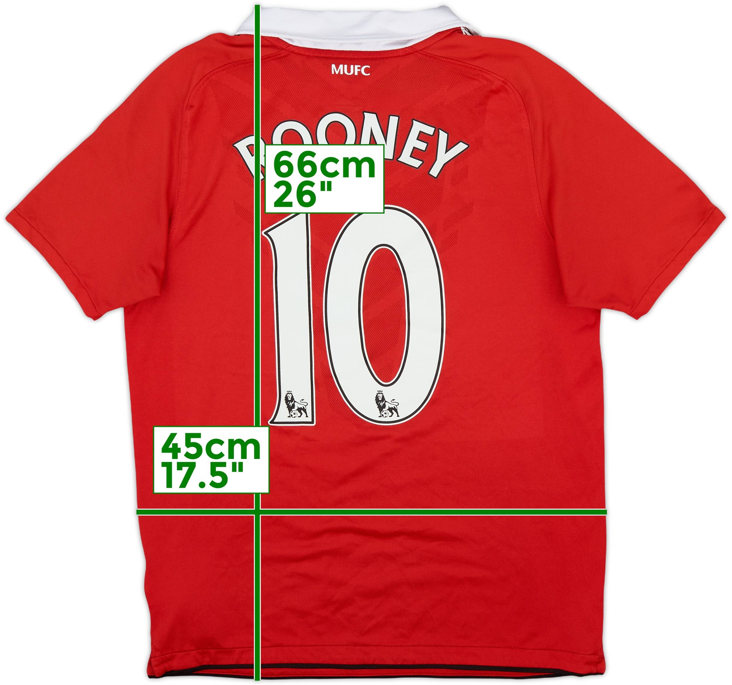 2010-11 Manchester United Home Shirt Rooney #10 - 8/10 - (XL.Boys)