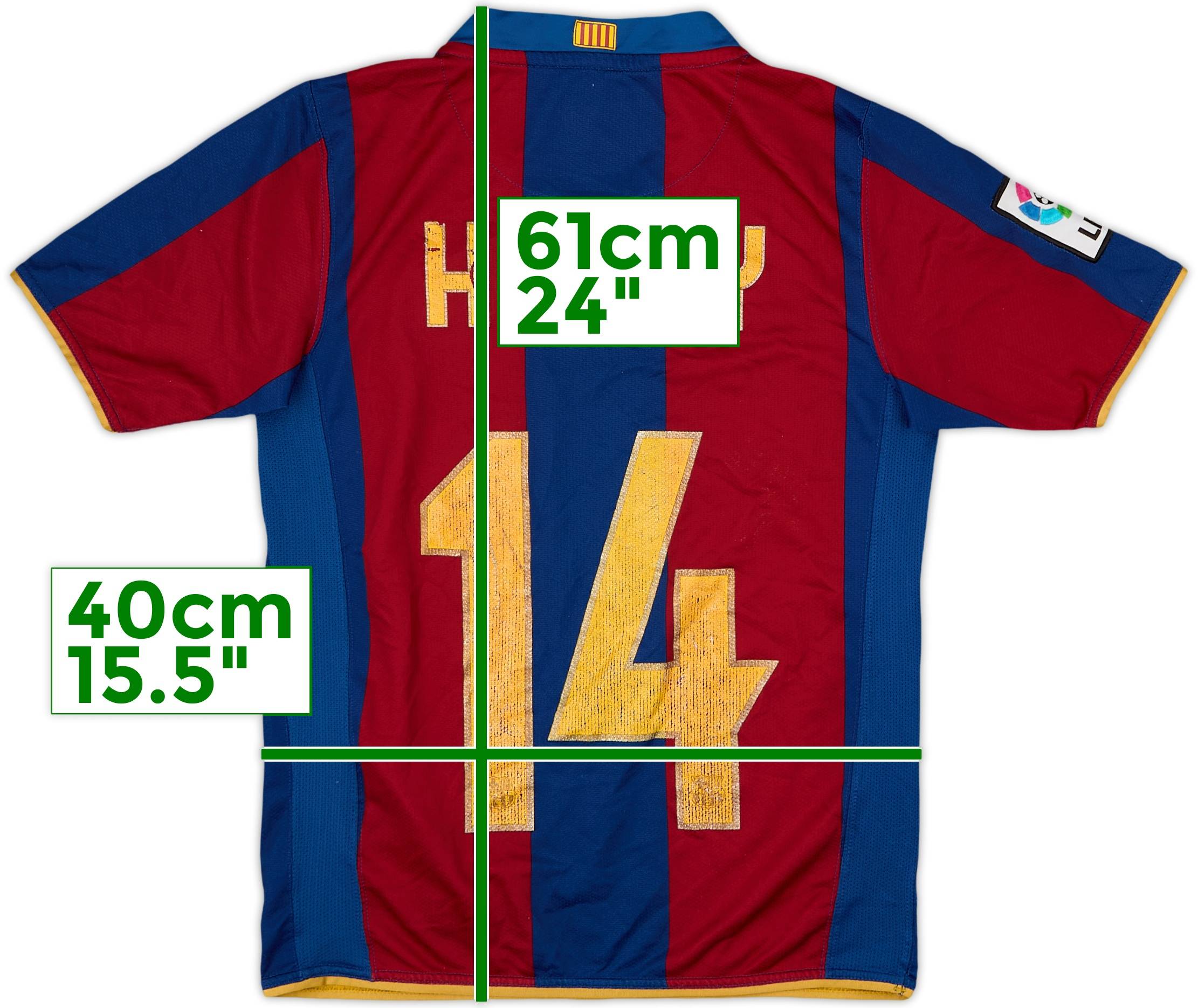2007-08 Barcelona Home Shirt Henry #14 - 5/10 - (M.Boys)