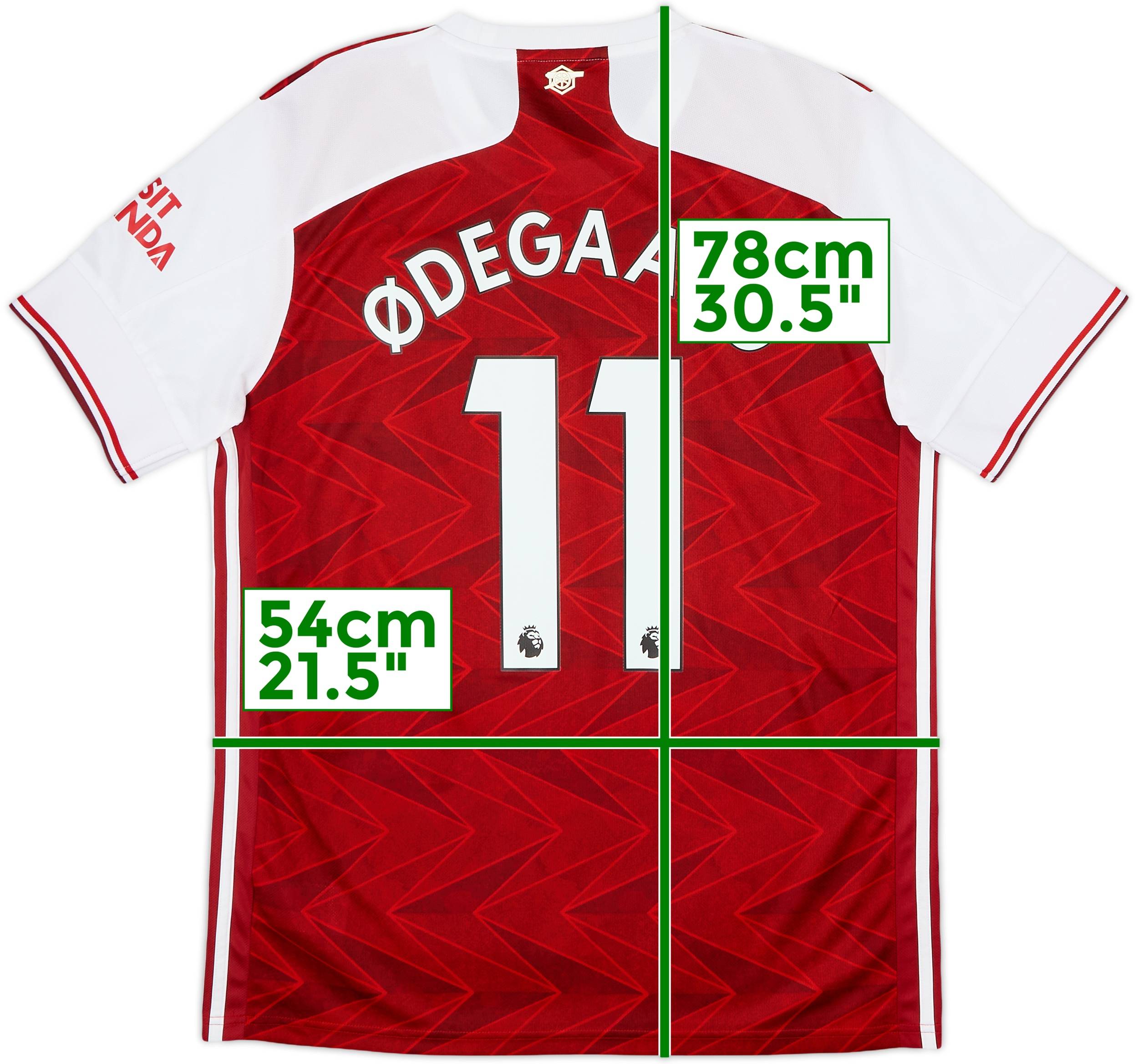 2020-21 Arsenal Home Shirt Odegaard #11 - 8/10 - (L)