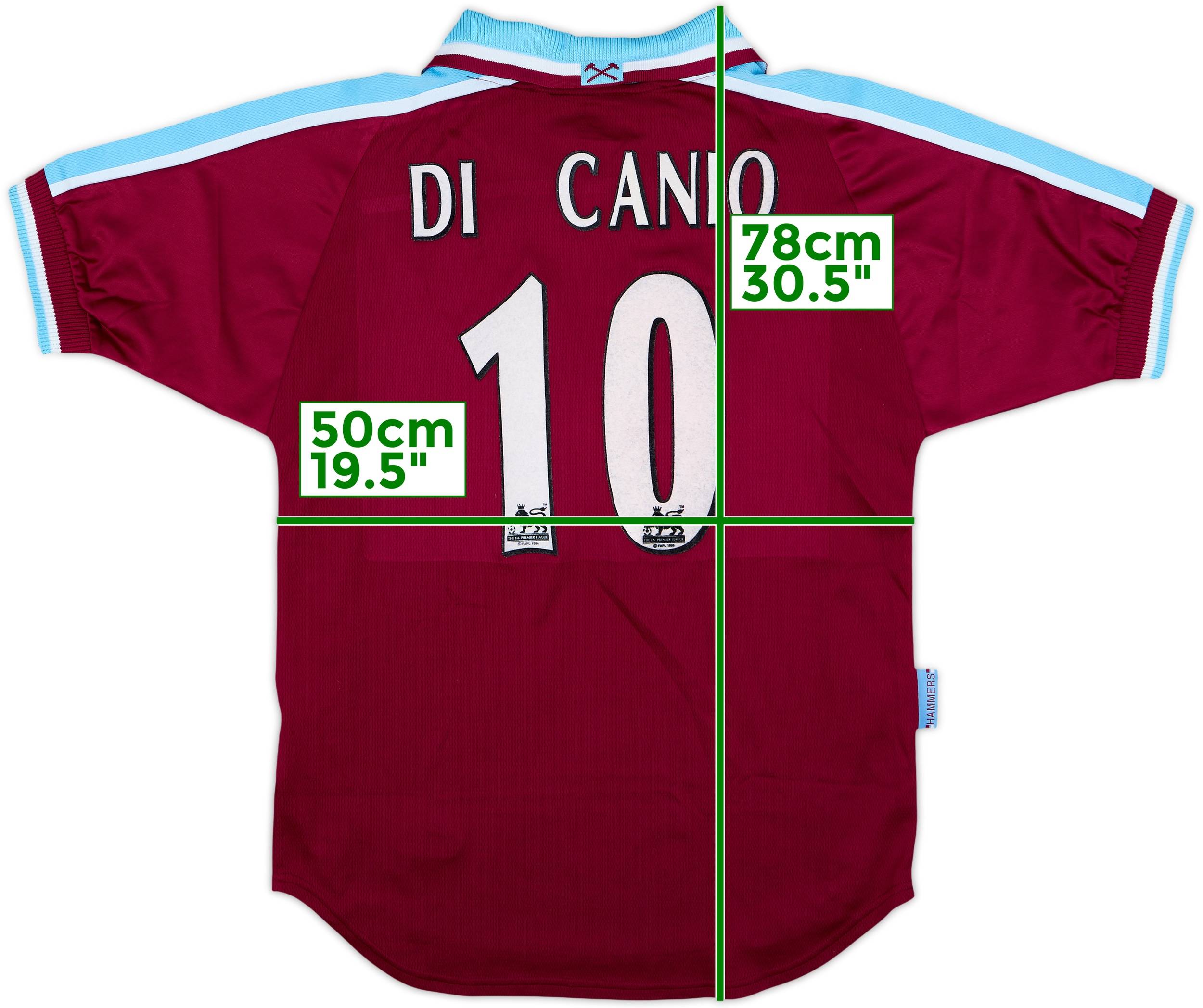1999-01 West Ham Home Shirt Di Canio #10 - 8/10 - (S)