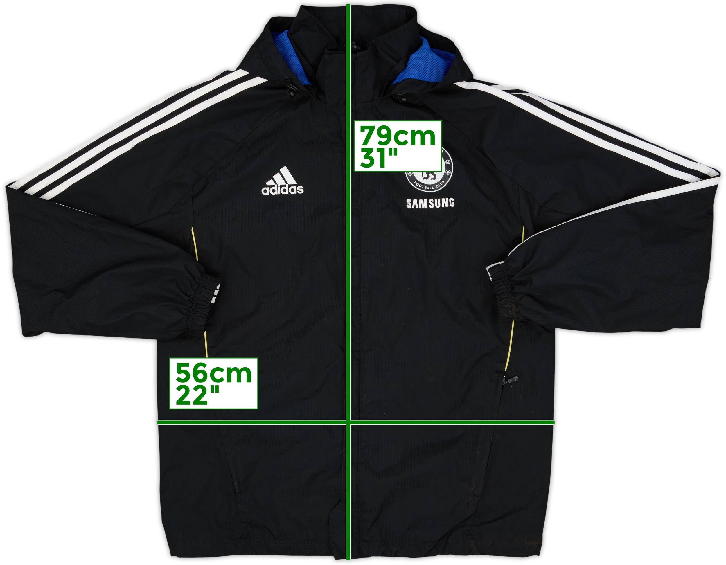 2011-12 Chelsea adidas Hooded Rain Jacket - 8/10 - (M/L)