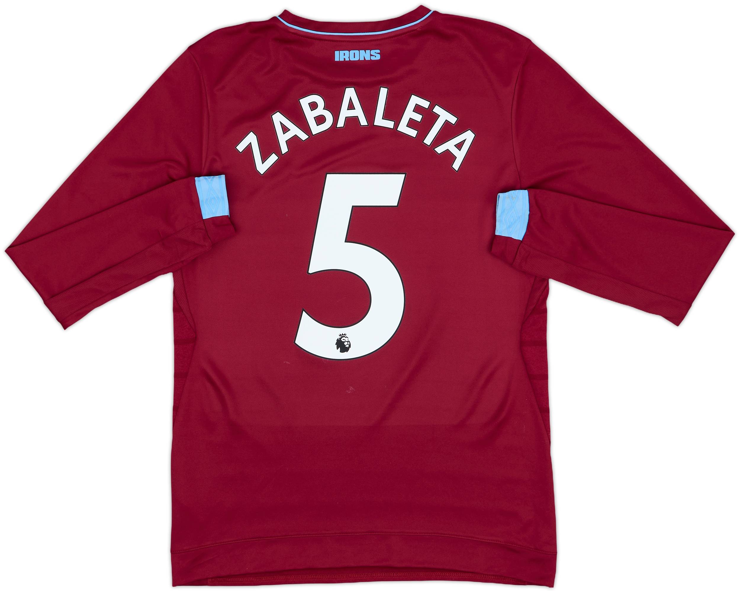2018-19 West Ham Home L/S Shirt Zabaleta #5 - 7/10 - (S)
