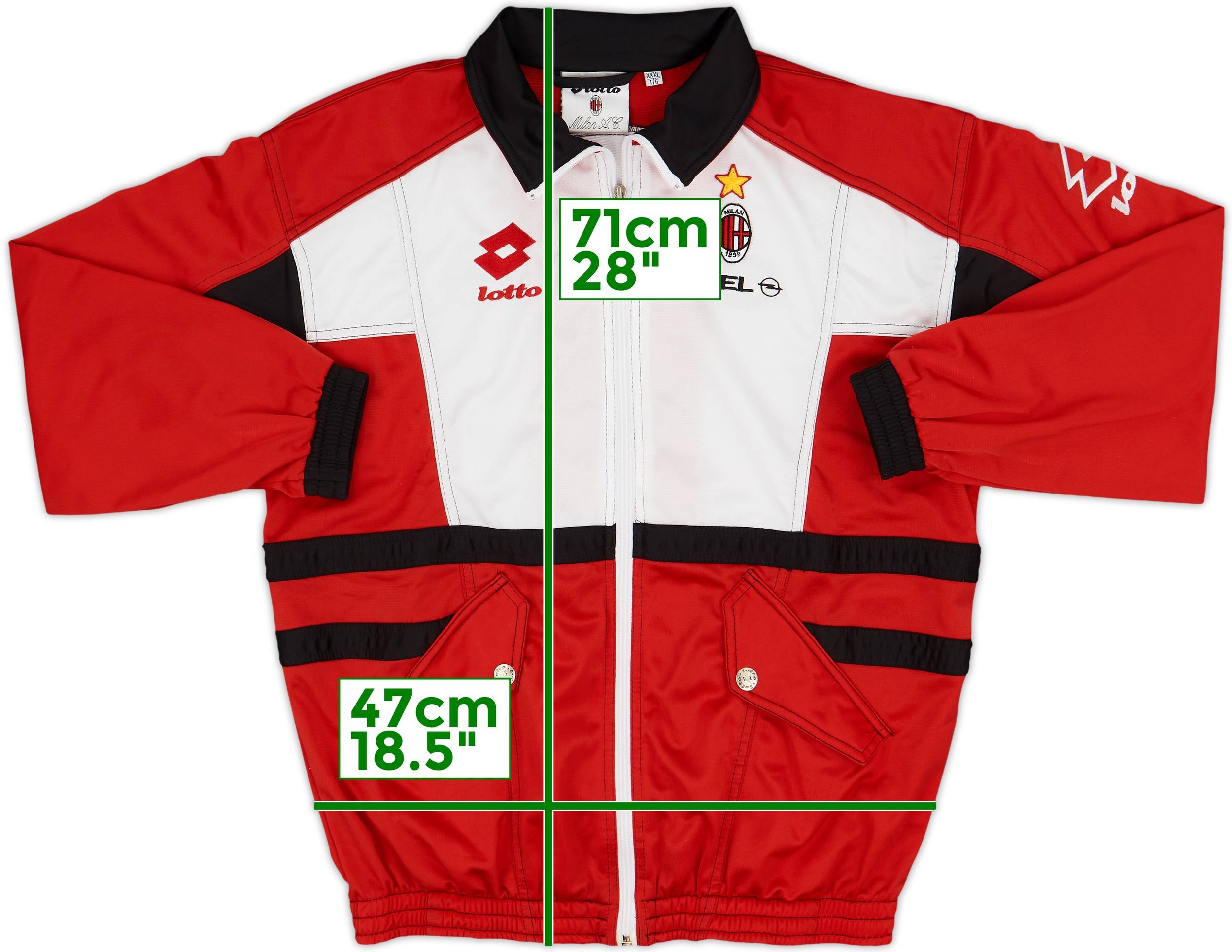 1994-95 AC Milan Lotto Track Jacket - 9/10 - (XL.Boys)